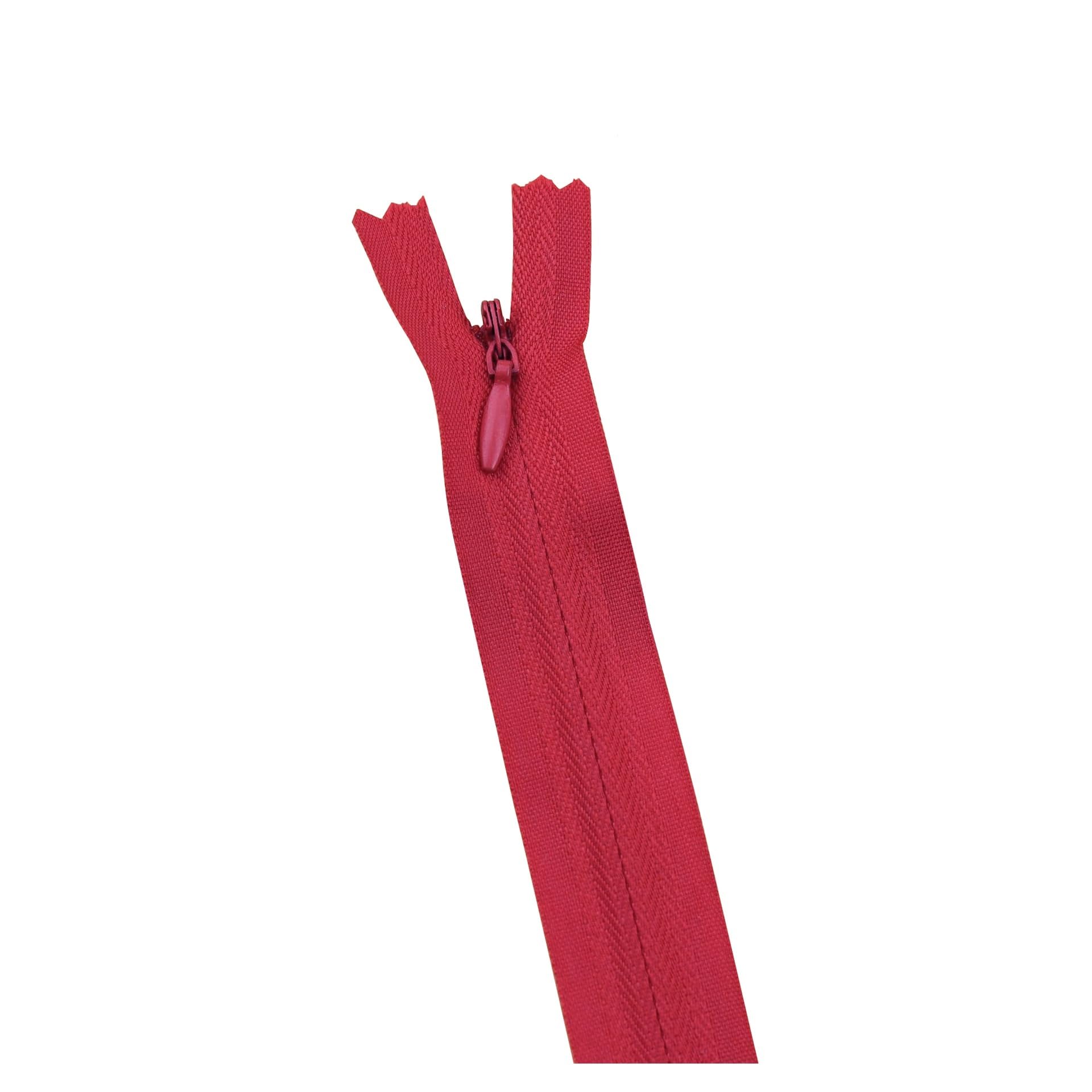 10Pcs/Pack 28cm 35cm -60cm 3# Invisible Zipper Nylon Coil Zipper for DIY Handcraft Cloth Sewing Accessories(Dark Red,28cm)
