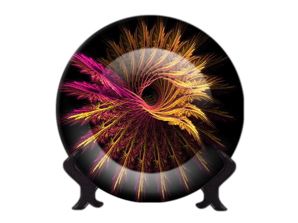 Ggsolution Rare Handcrafted 3D Ceramic Designer Decorative Plate with Stand