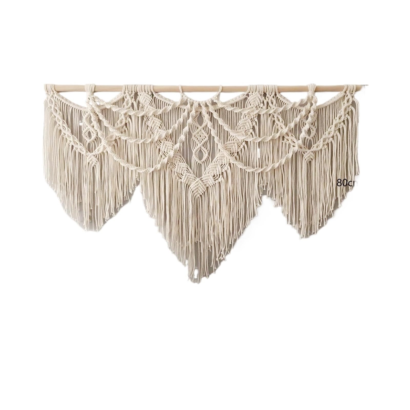 SUBLXPoten Hanging Tapestry Hand Woven Color Rope Macrame Tapestry Wall Hanging Handmade Artistic Tapesties with 3 pcs Stick