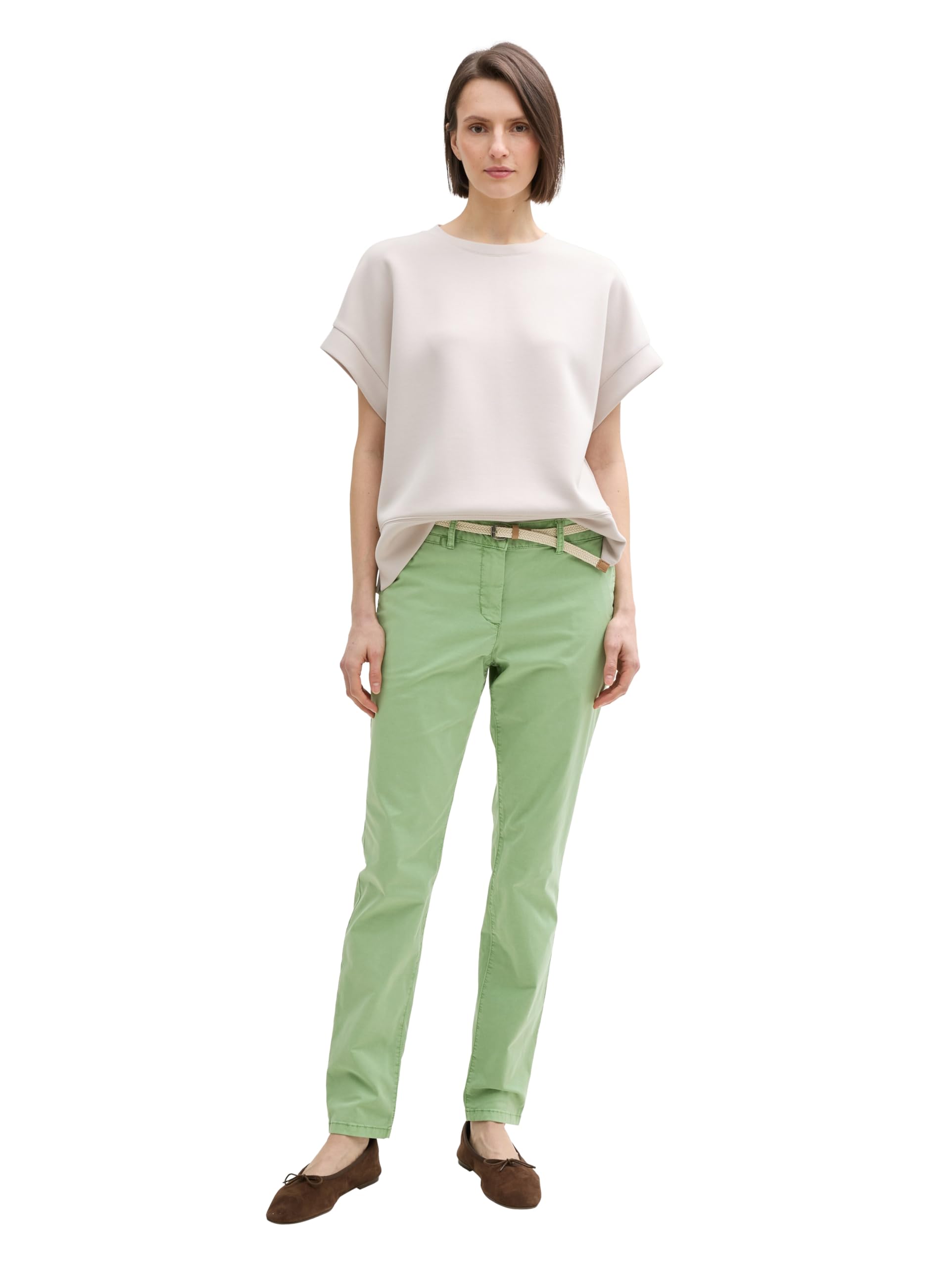 Tom Tailor Damen Slim Chino Hose mit Gürtel