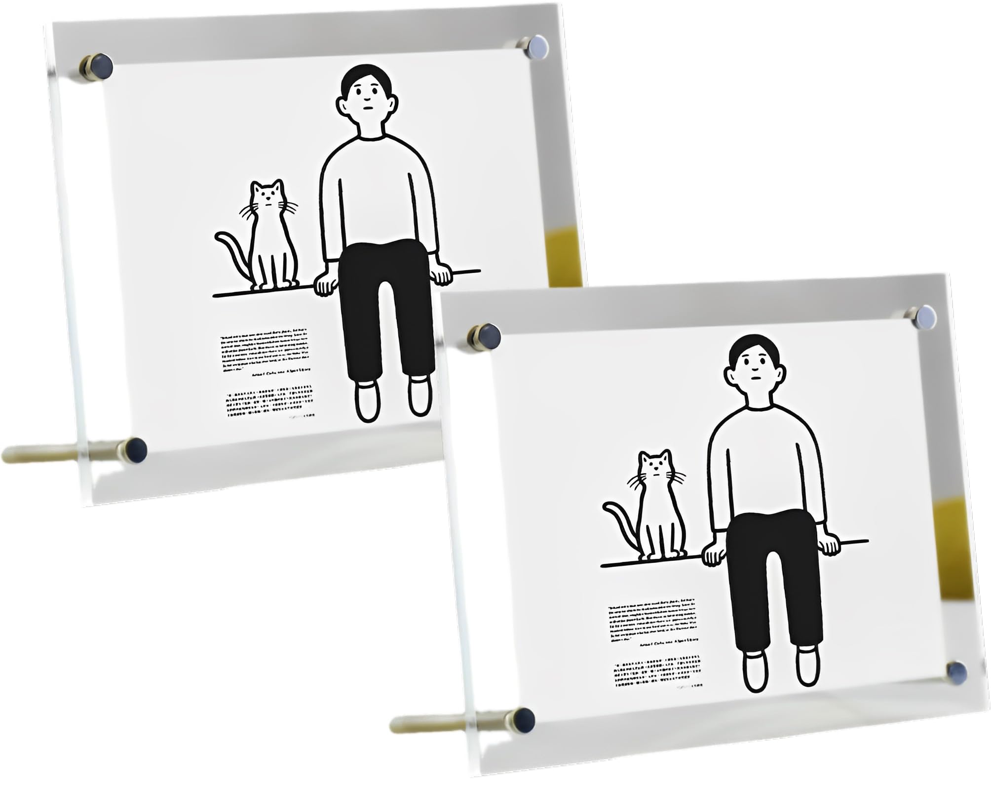 Tengcang 2 Pcs Acrylic Picture frame 4x6 Inch Clear Table Top Display Clear Acrylic Photo Frame Double Sided Display Picture Frame for Desktop