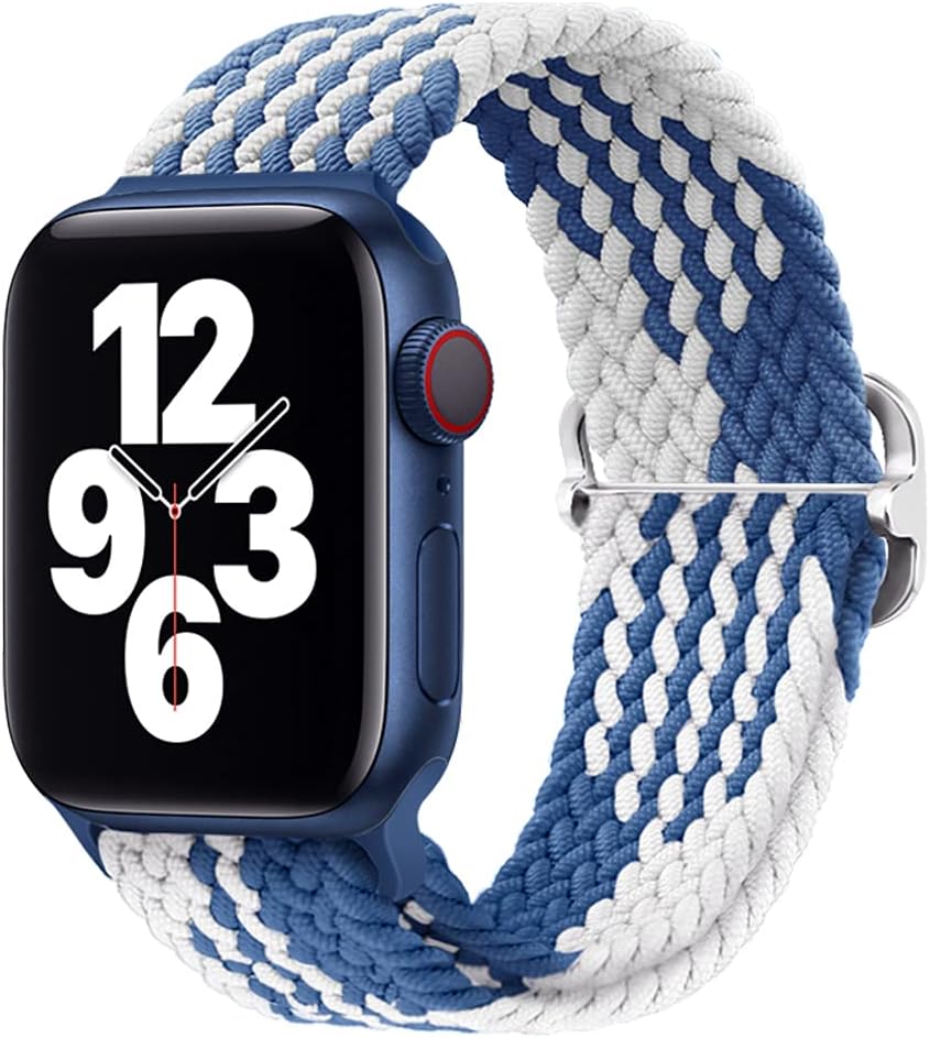 Qimela Stretchy Solo Loop Compatible with Apple Watch Band 49mm 45mm 44mm 42mm 41mm 40m 38mm for Women Men,Sport Elastic Breathable Nylon Braided Wristband for iWatch Series 9 8 7 6 5 4 3 SE Ultra 2 1