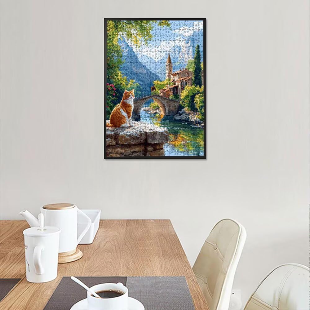 Kleine Stadt Katze Puzzle 4000 Teile, Klassische Puzzles, Geschicklichkeitsspiel Puzzle für Erwachsene, Puzzlespiele für Die Ganze Familie, Mit Schöner Verpackung, Dekoration Puzzles DX0YL3-938