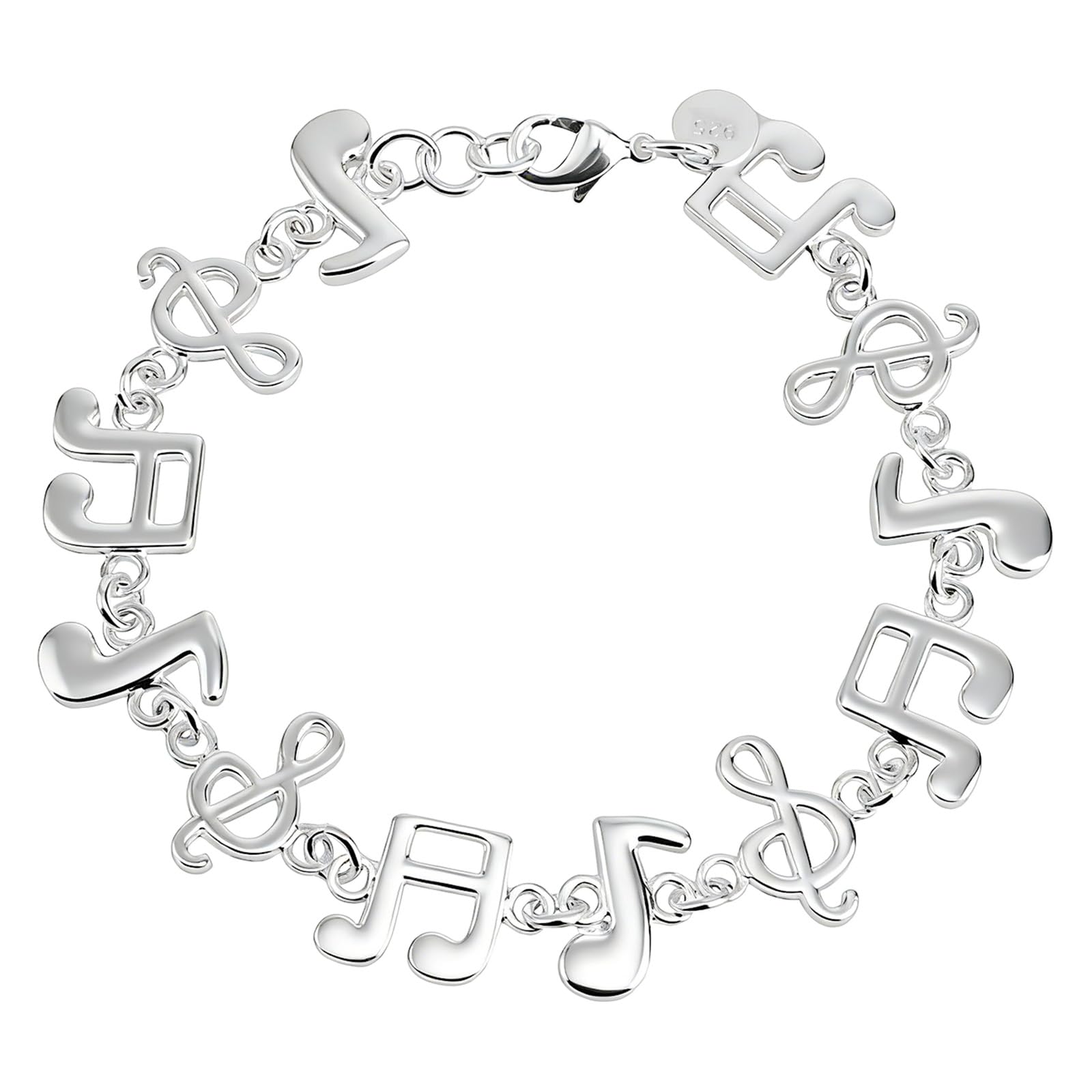 Silver-Plated Musical Note Bracelet, Fun Jewelry for Female Musicians Music Charms Bracelets Birthday Present for Friends Family Lovers Teachers Colleagues