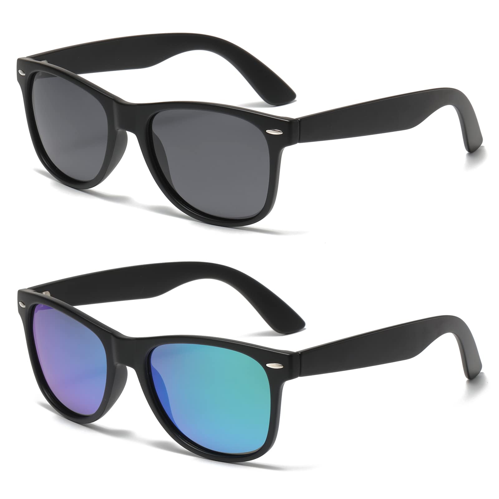 HXS 2-Pack Classic Polarized UV Protection Sunglasses for Women& Men Outdoor Sports