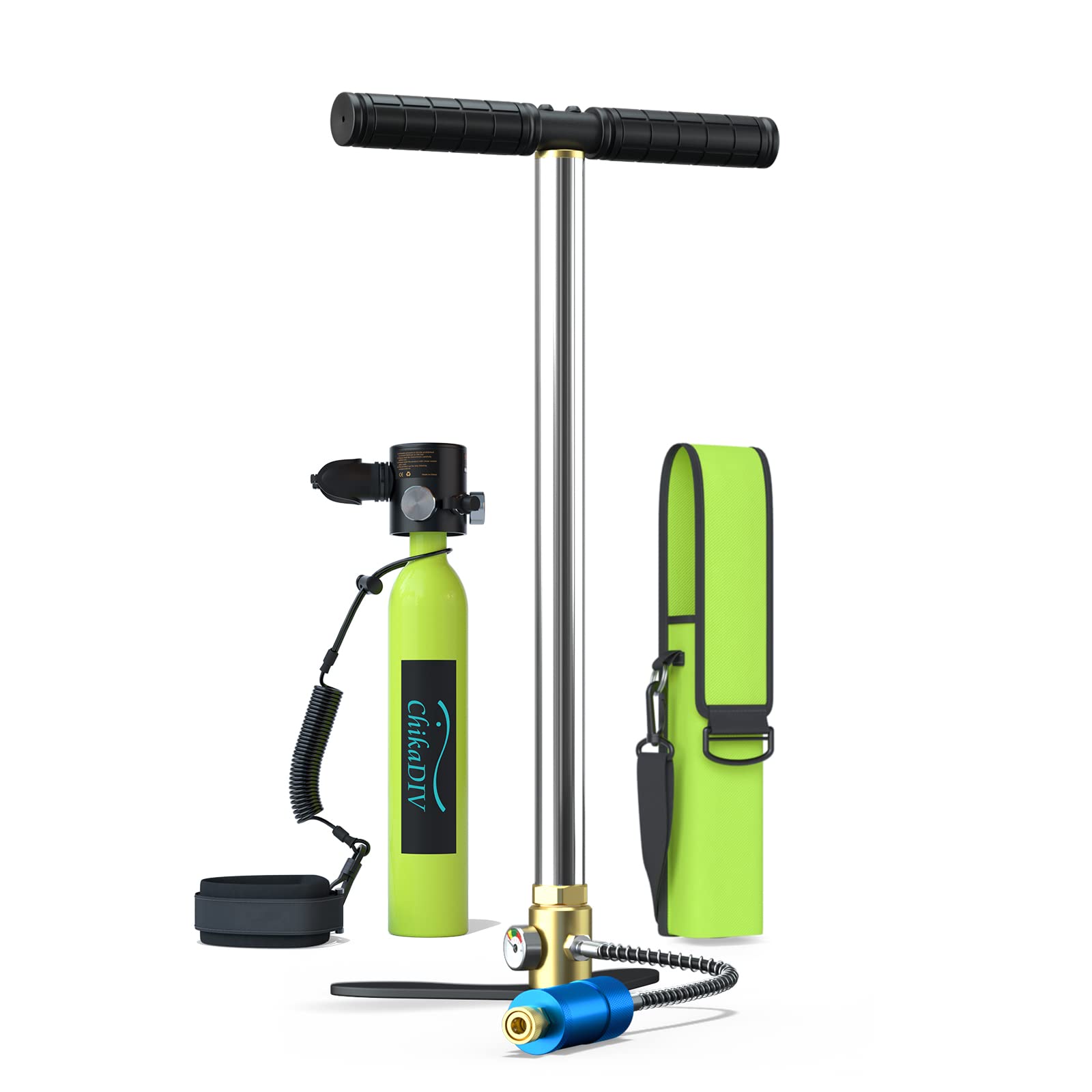 CHIKADIV 0.5l Mini Scuba Tank with 6 Minutes, Portable Diving Cylinder, Diving Tanks for Fishing, Snorkeling, and Emergency Rescue