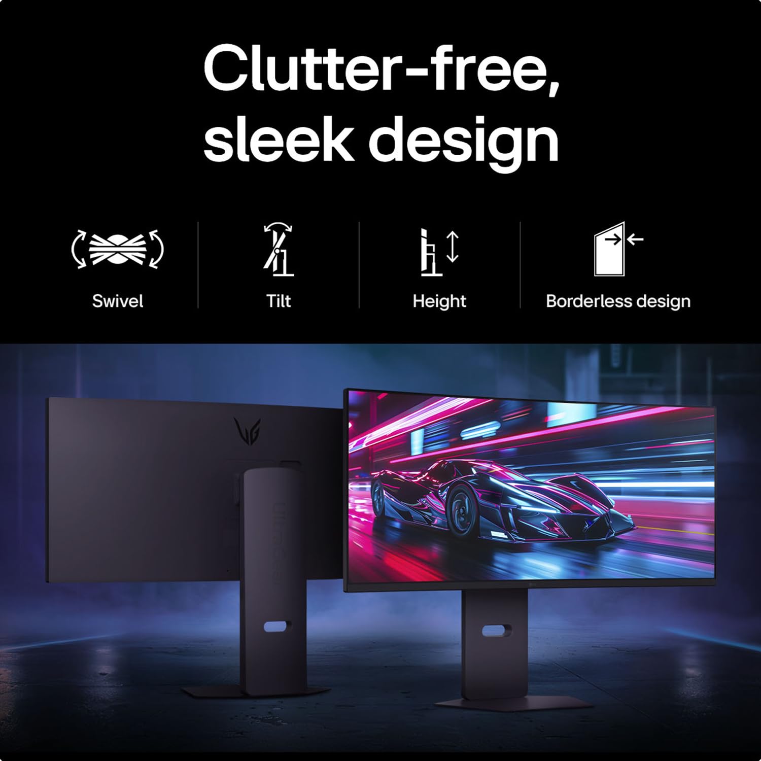 LG 34G600A Smartchoice 86.36cm(34 Inch) Ultragear Curved (1800R) WQHD (3440x1440) Gaming Monitor, 160Hz, 1ms, Speakers, Anti-Glare, AMD FreeSync Premium, DP, HDMI, Tilt/Height/Swivel Adjustment(Black) — Amazon image 12
