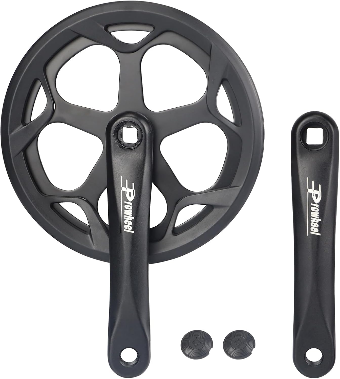 ZUKKA Prowheel Tourney Biela de bicicleta 48T/52T Brazo de aleación de aluminio para Singel Speed 1/6/7/8 velocidades, 170 mm, bicicleta de ciudad, bicicleta Fat Bike, bicicleta eléctrica, bicicleta