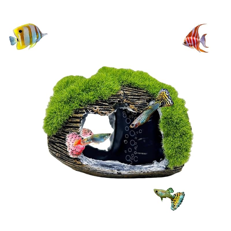 Esconderijo Decorativo para Aquário em Resina, Barril Quebrado para Peixes Pequenos khanoqq, 8 x 7 x 6 cm