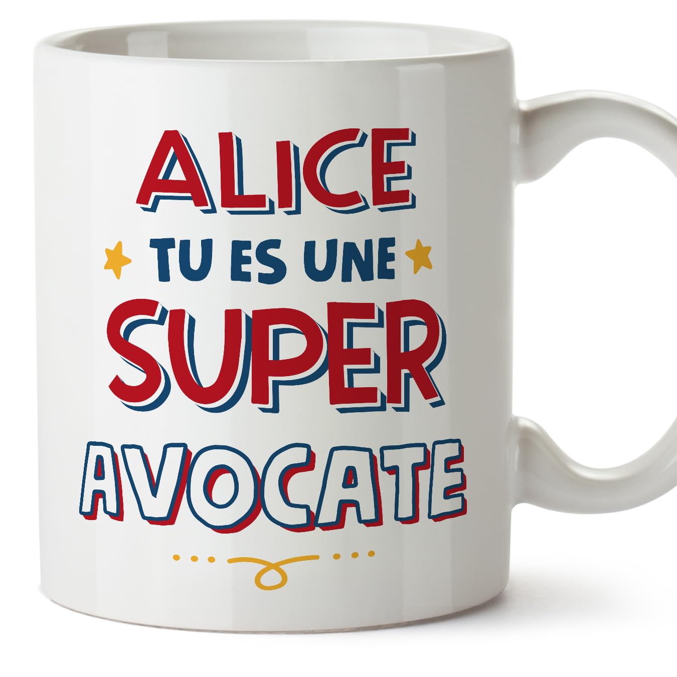 MUGFFINS Personalised Mug for Lawyer Woman - in French - Tu ES Super - Funny Custom Gift for Colleagues - Ceramic 11oz Mug
