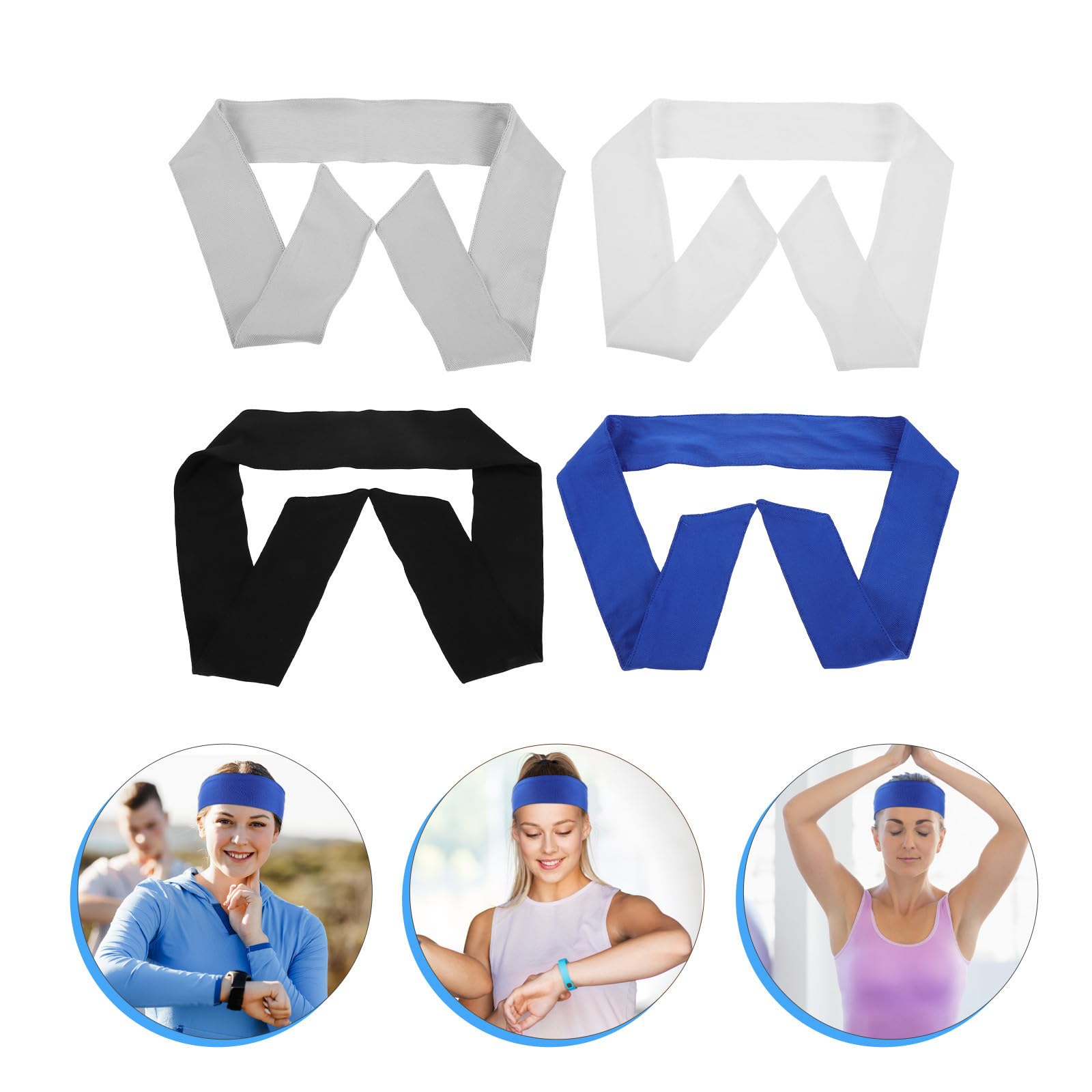 SEWACC 20 Pièces Bandeau de Sport Ninja Karaté pour Hommes et Femmes, Tissu Léger et Lavable, Élastique Antidérapant pour Entraînement en Salle de Gym