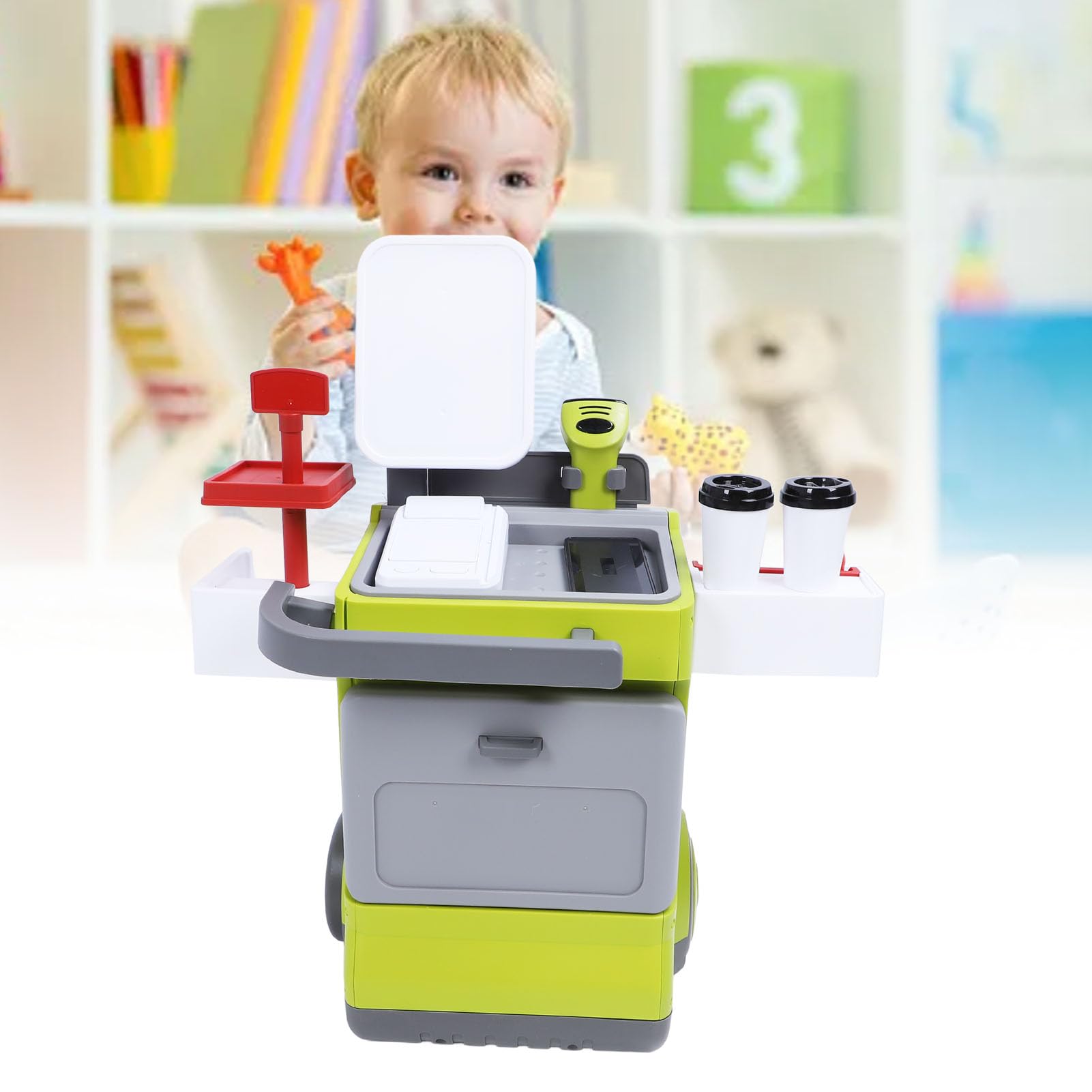 Juego de simulación de Caja registradora de Juguete, calculadora interactiva educativa, máquina de café, refrigerador, Caja registradora de Juguete para niños