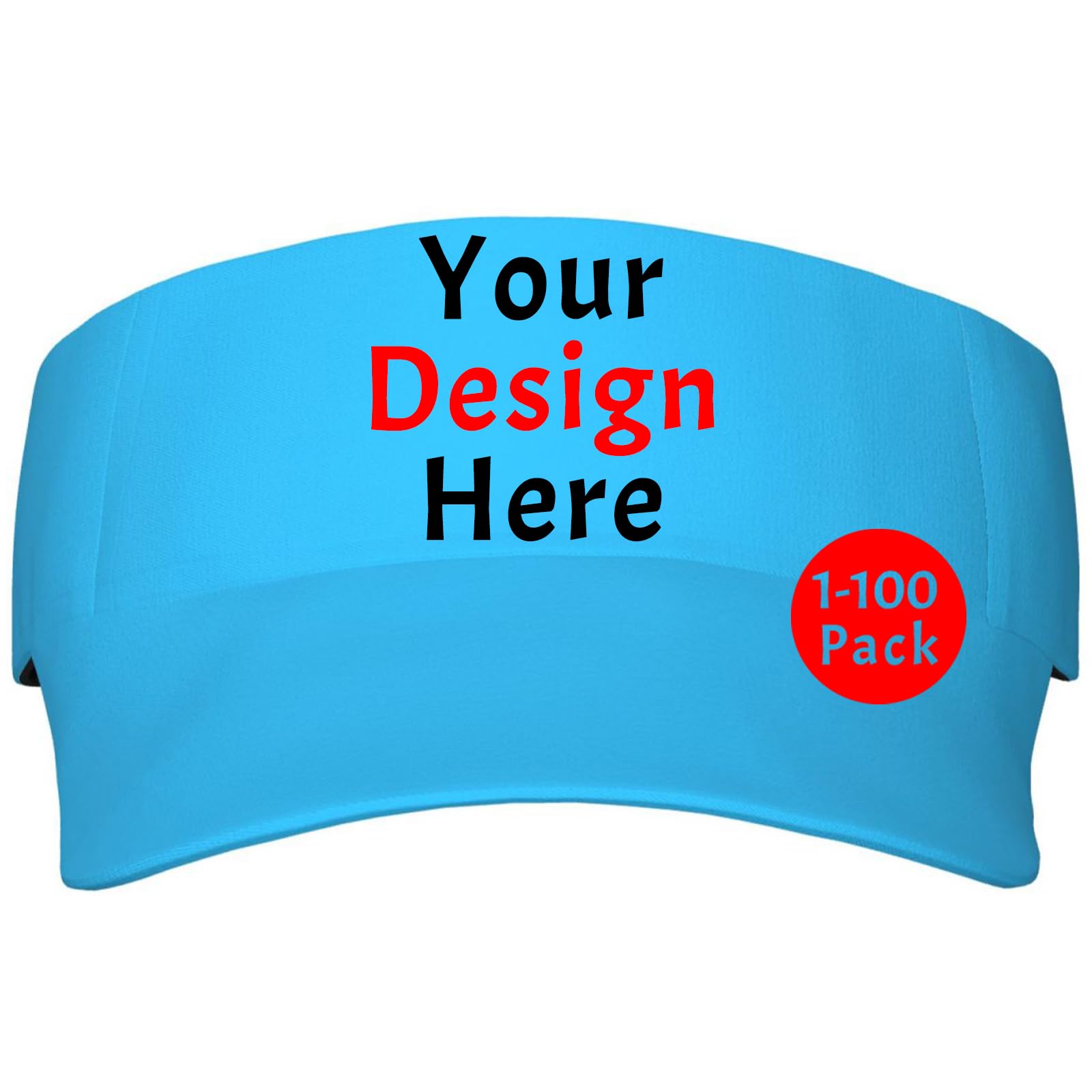 Custom Visors Design Your Own Design Your Own Text Logo Image Photo Customize Personalized Visor Hat Bright Blue Visor for Men Women Sports Custom Funny Gag Gifts