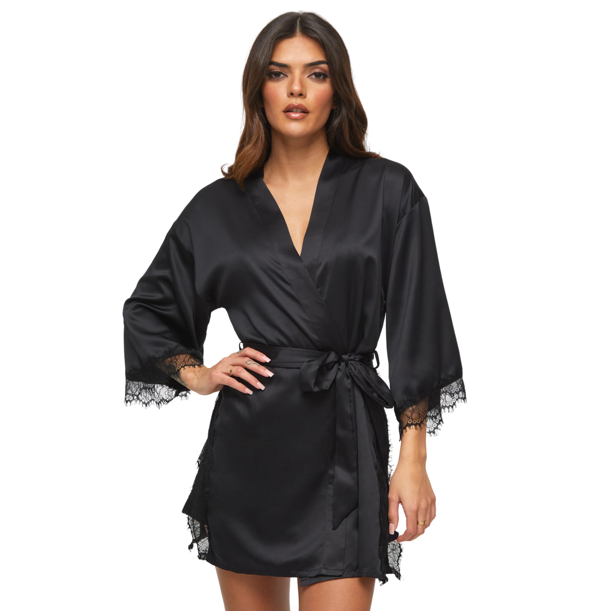 Ann Summers Women's Black Cherryann Robe