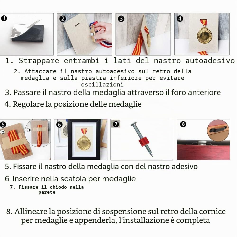 Espositore per medaglie,cornice per medaglie,scatola per medaglie multiuso 3D, display perfetto per bavaglini, corridori, maratona, ginnastica,wrestling,karate, hockey e tutte le medaglie sportive,