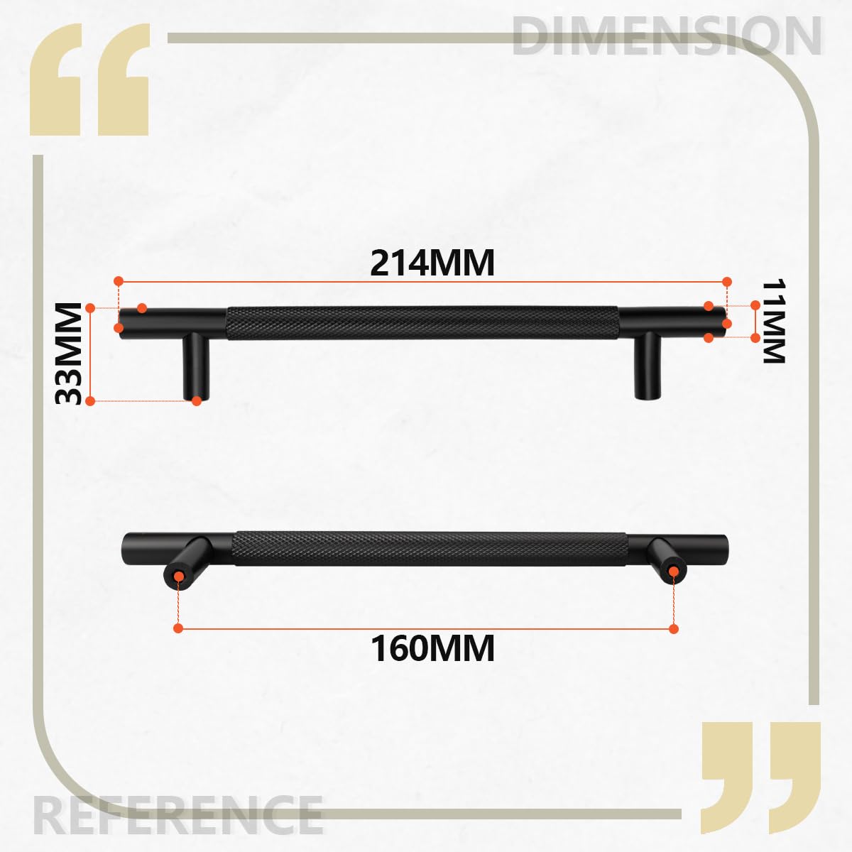 Bwindech 12 piezas con manijas negras de armarios de 218mm, manijas de armarios de cajones de muebles con agujeros de 160mm