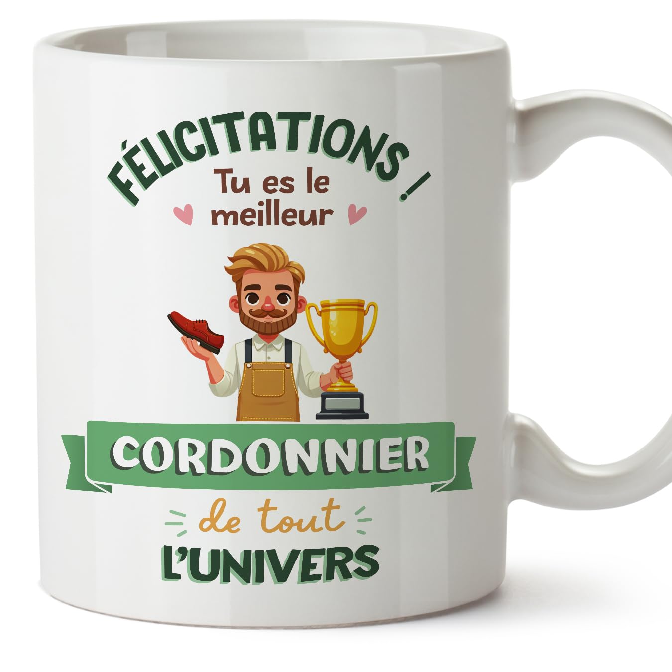 MUGFFINS Shoemaker Man Mug - in French - Meilleur Univers Trophée - Funny Gift for Colleagues - Ceramic 11oz Mug — image 1