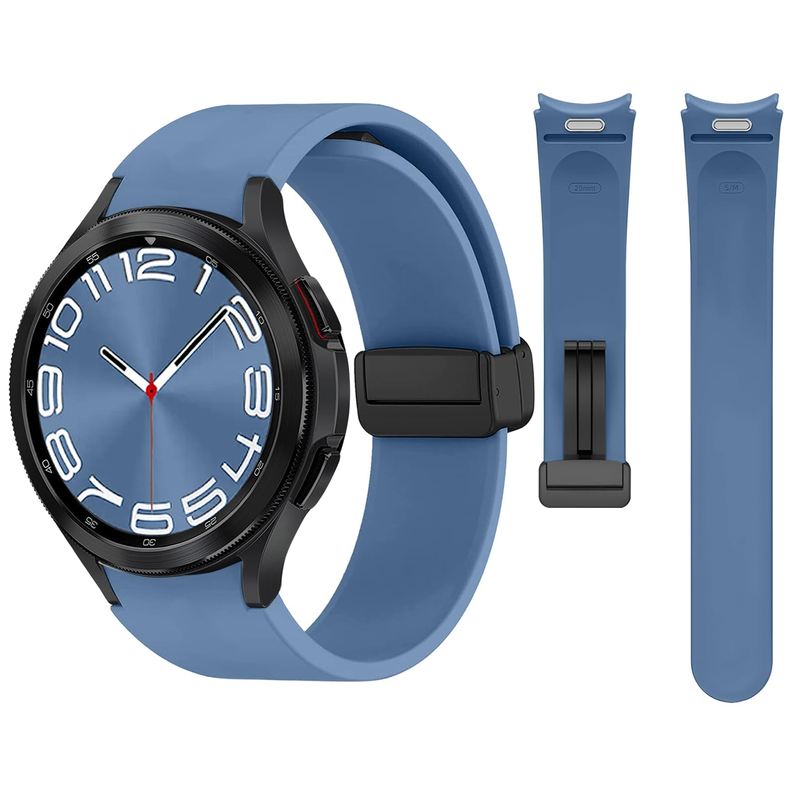 kytuwyGalaxy Watch 6 Band One-Click Bands Compatible for Samsung Galaxy Watch 6 Classic 47mm Band, Magnetic Buckle Sport Strap for Samsung Galaxy Watch 6/5/5 Pro/4 40mm 44mm 45mm Women Men