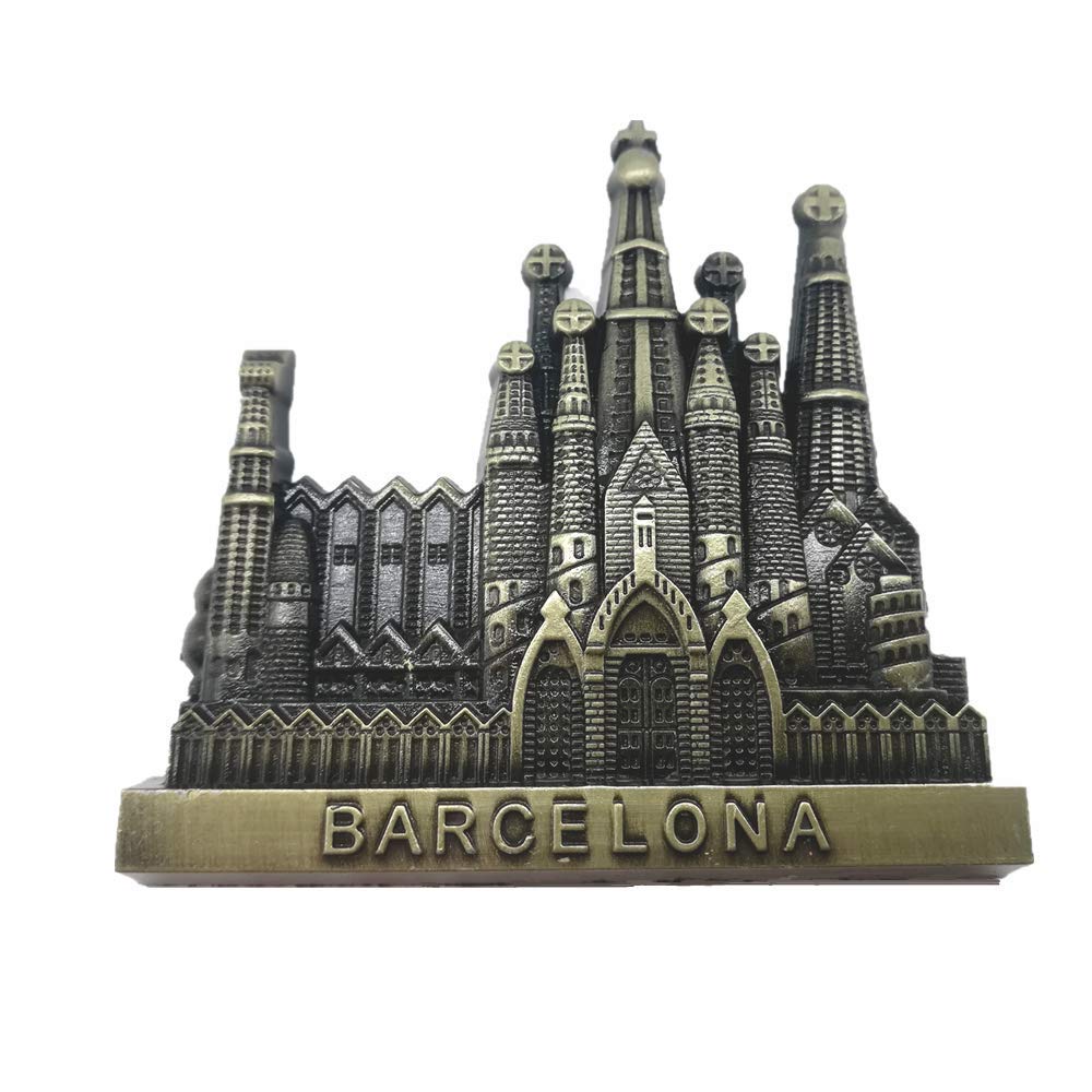 Muyu Magnet Barcelona Spain 3D Fridge Magnet Souvenir, Home& Kitchen Decoration Metal Barcelona Spain Refrigerator Magnet