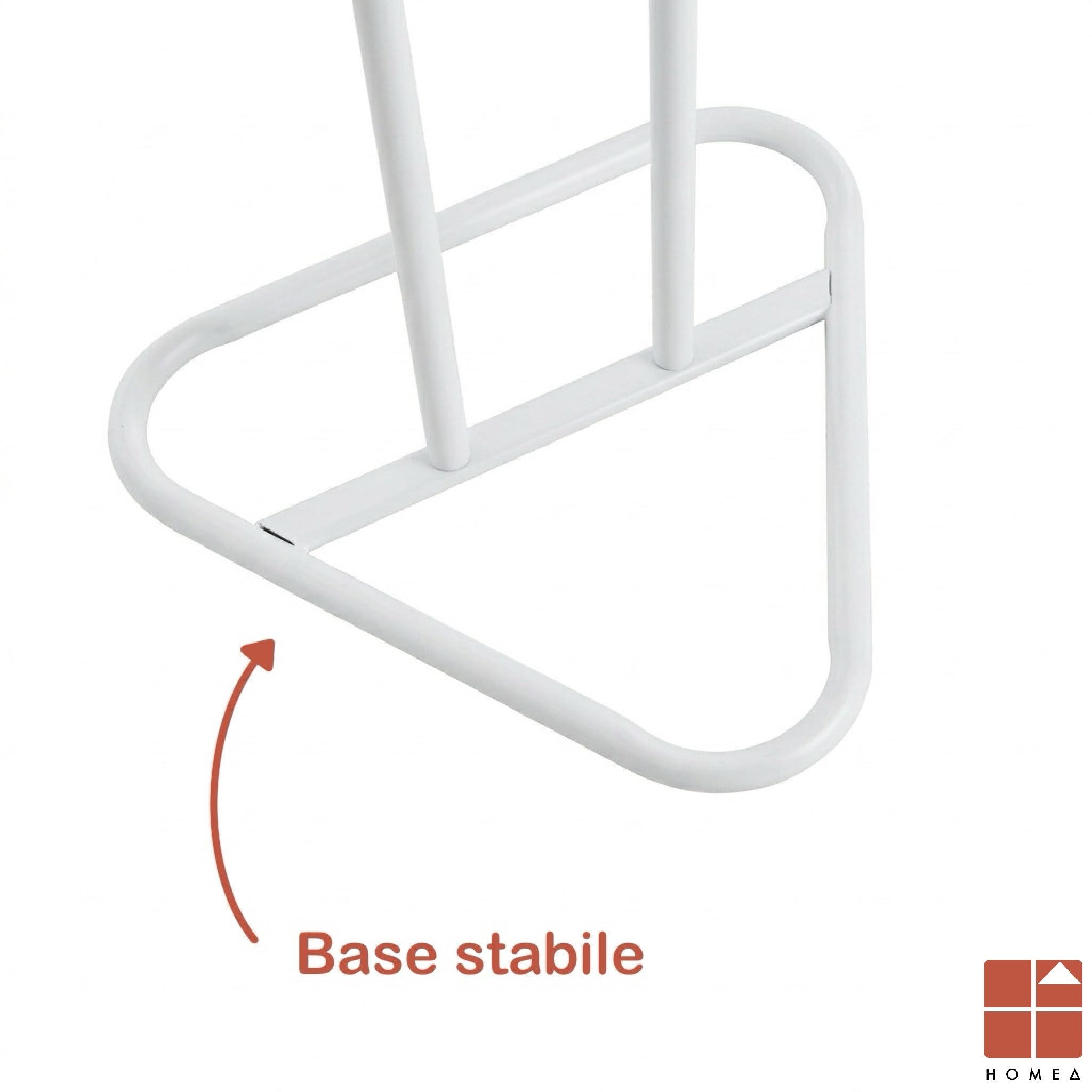 Generico Homea Servo Muto da Camera in Metallo Indossatore Appendiabiti da Terra Salvaspazio - 43,5x36x110,5cm - Omino Porta Abiti con Design Moderno, Stand per Giacche, Pantaloni e Camicie (Bianco)