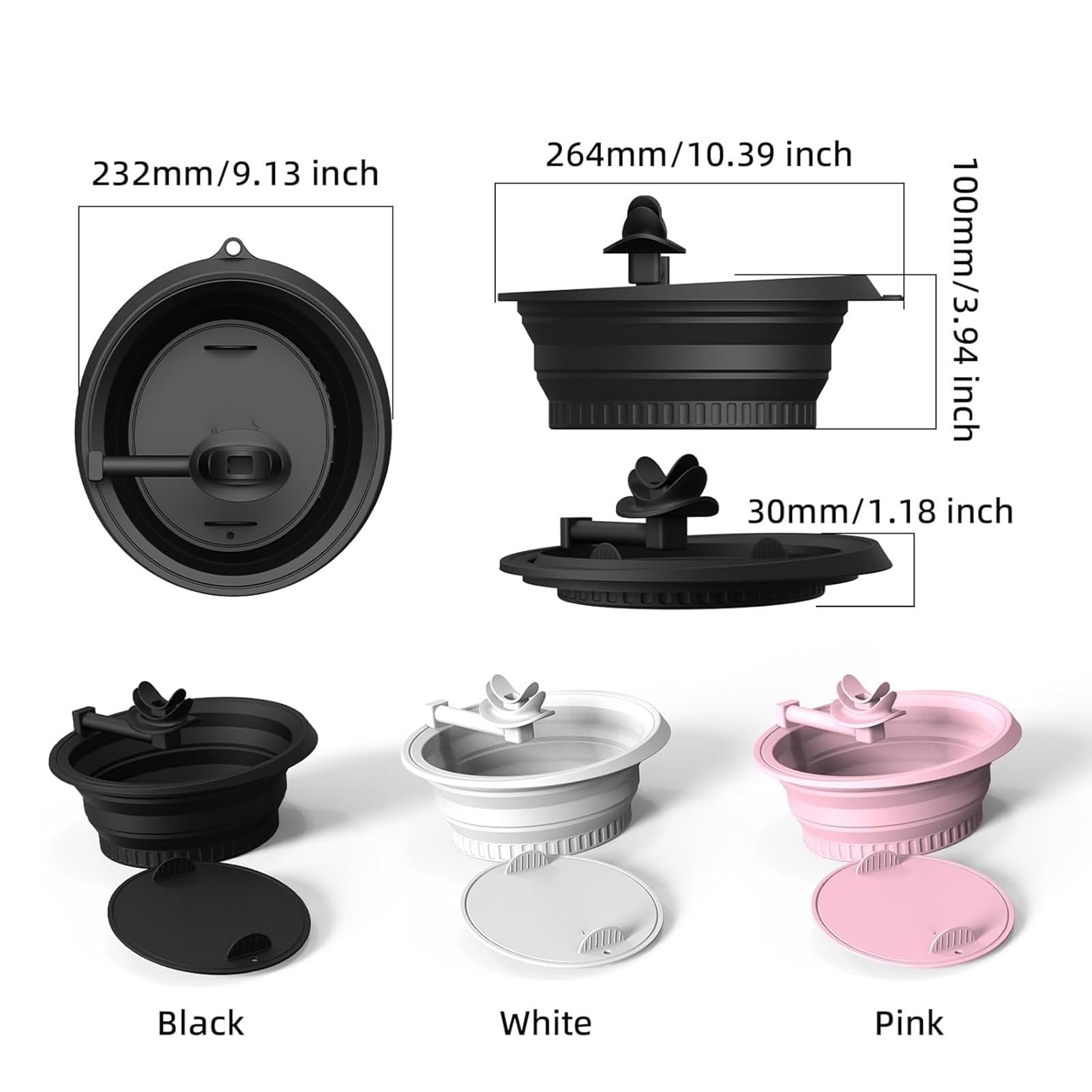 2026 Upgraded Face Bowl for Ice, 2-in-1 Gesichtsschale für Eis mit Eiswürfelbehälter & Schnorchel, Faltbare Gesichtsschale aus Silikon für Eisbäder, Eis-Gesichtswanne für Haus, Reisen (Schwarz)