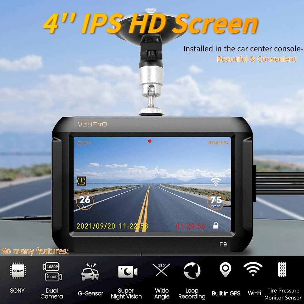 VSYSTO Dashcam Moto, HD 1080P Caméra de Moto Double Lentille Grand Angle 150 ° Avant et arrière, Écran LCD 2.0 Pouces Caméra de Sport étanche, WiFi, Capteur G, Vision Nocturne, WDR VSYSTO Dashcam Moto, HD 1080P Caméra de Moto Double Lentille Grand Angle 150 ° Avant et arrière, Écran LCD 2.0 Pouces Caméra de Sport étanche, WiFi, Capteur G, Vision Nocturne, WDR