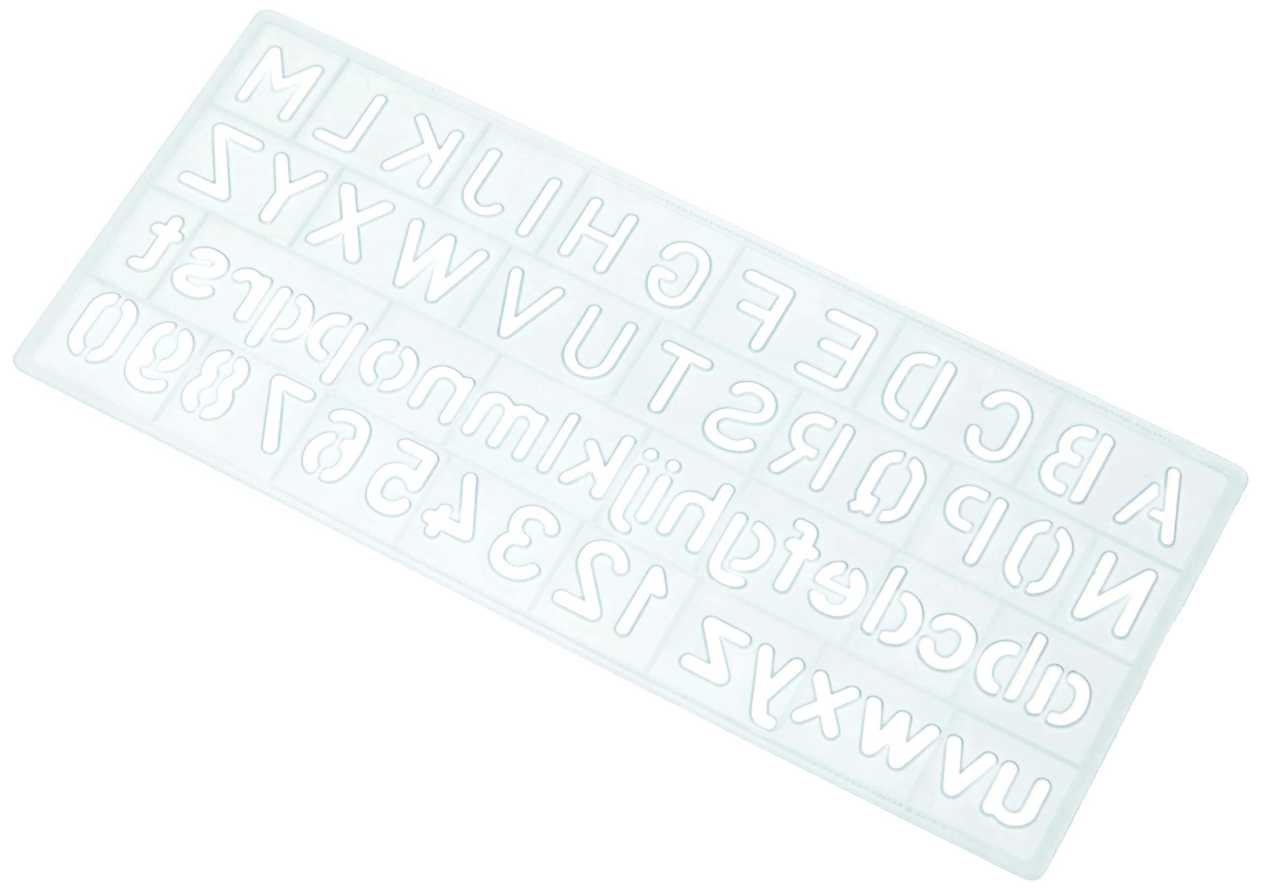 Westcott Lettering Stencil Lowercase Uppercase and Numbers 10 mm Light Blue