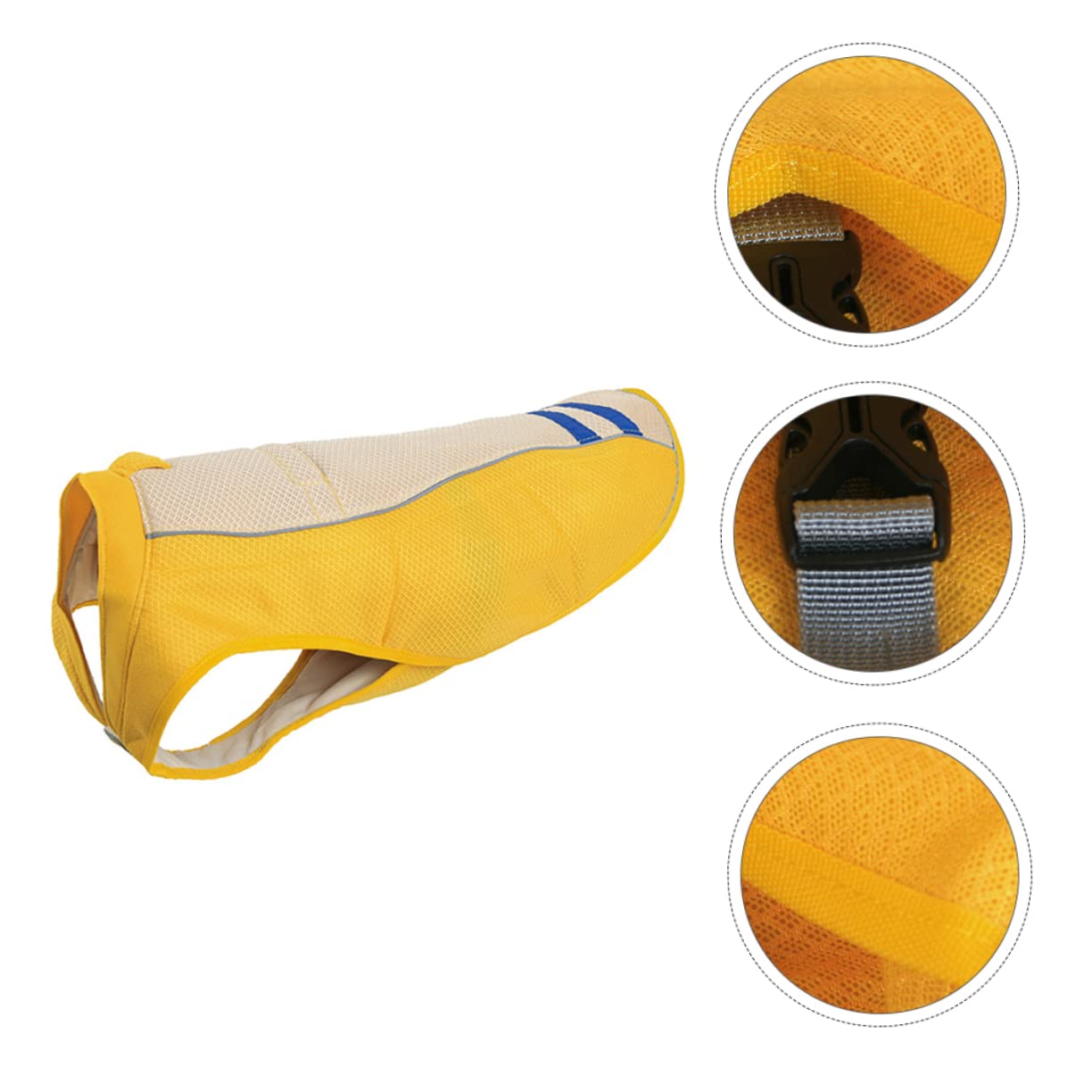 Gilet D'été Confortable et Rafraîchissant pour Animaux de Compagnie en Polyester Jaune Promenades Estivales Port Quotidien des Chiens