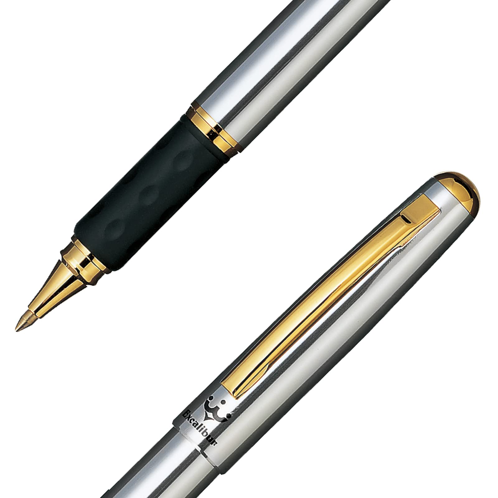 Bolígrafo Premium Excalibur Gel Calidad Pentel Plata/Dorado Mate