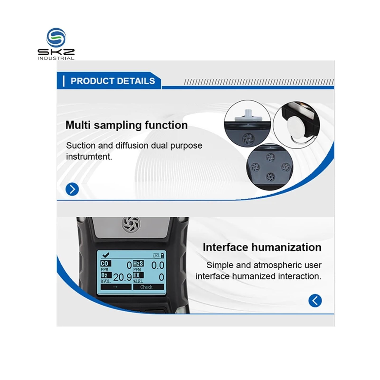 Industria portátil NO Detector de Gas Analizador Fugas óxido nítrico 0-50PPM Alarmas for Seguridad