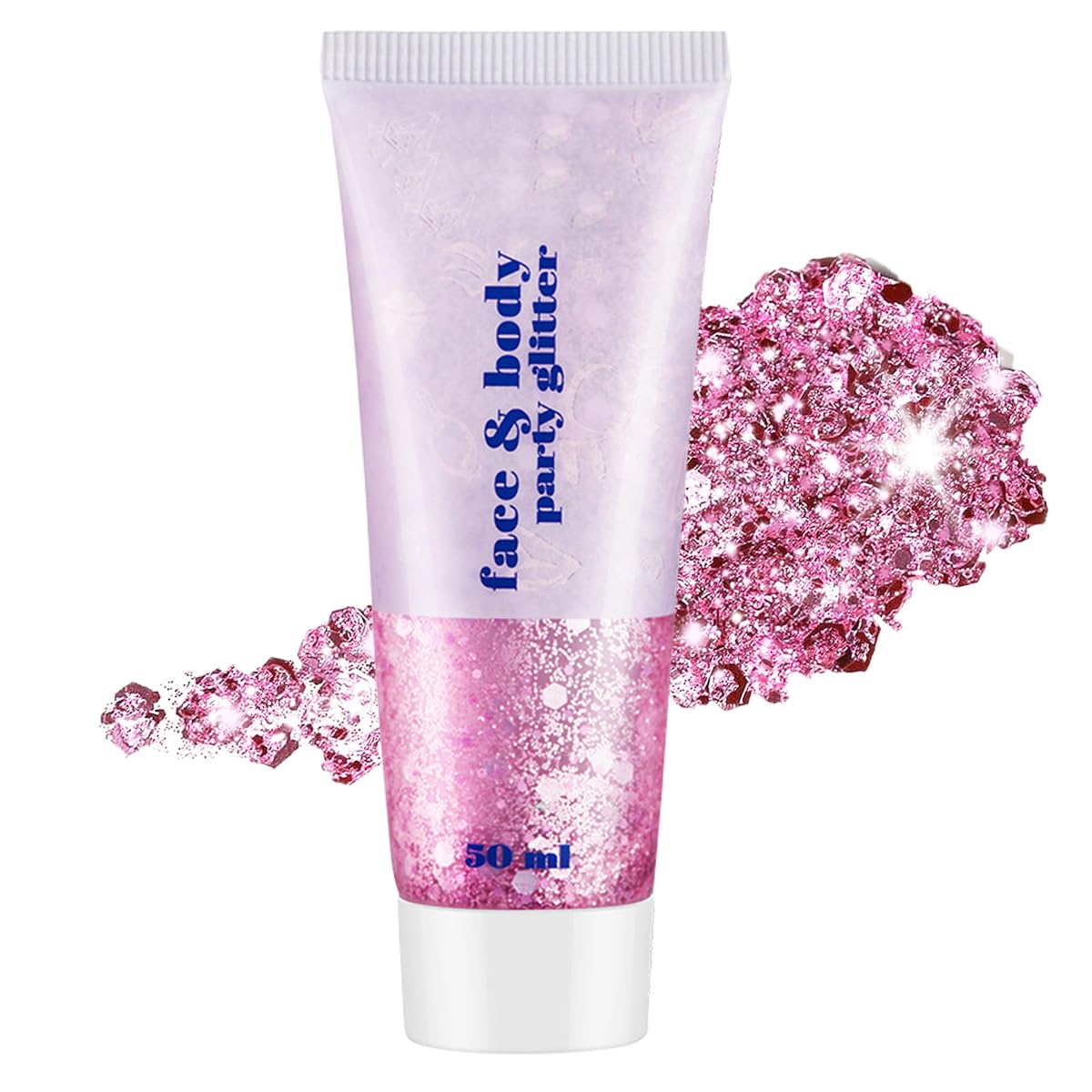 Gel per il corpo, Mardi Gras Face Glitter Make up, scintillanti glitter per capelli grossi, cantanti concerti festival, accessori rave sirena glitter per il viso (#03 rosa)