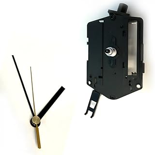 手作り用ムーブメント 時計シャフト & 針セット (振り子ミドルシャフト&棒型・黒Q-9)