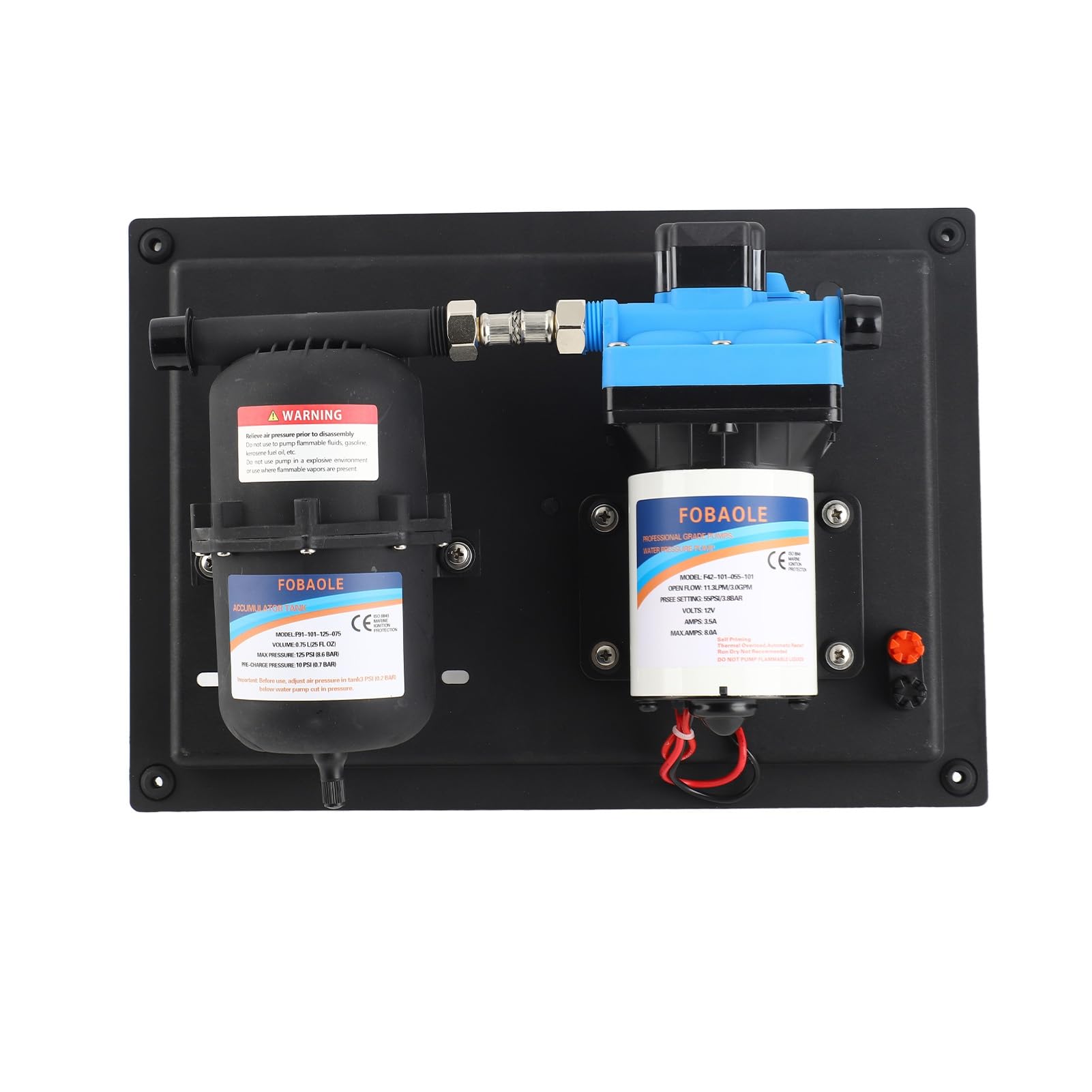 Dioche Bomba de Agua para RV DC 24 V 3,5 GPM 45 PSI Bomba de Diafragma de Agua Dulce con Interruptor de Presión y Tanque para RV, Remolque de Viaje, Cocina, baño: Fácil Instalación, Duradera y (12V)