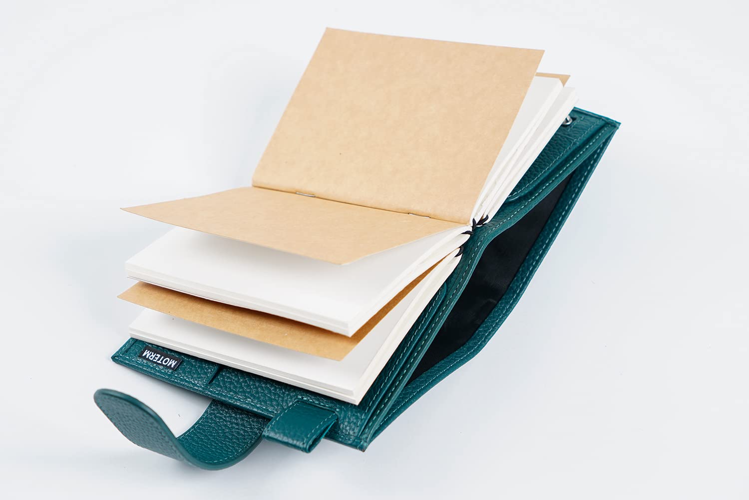 Moterm Companion Traveler's - Funda para cuaderno de viajero, diseño mejorado con bolsillo trasero (tamaño pasaporte, color azul guijarro Vert Foncé)