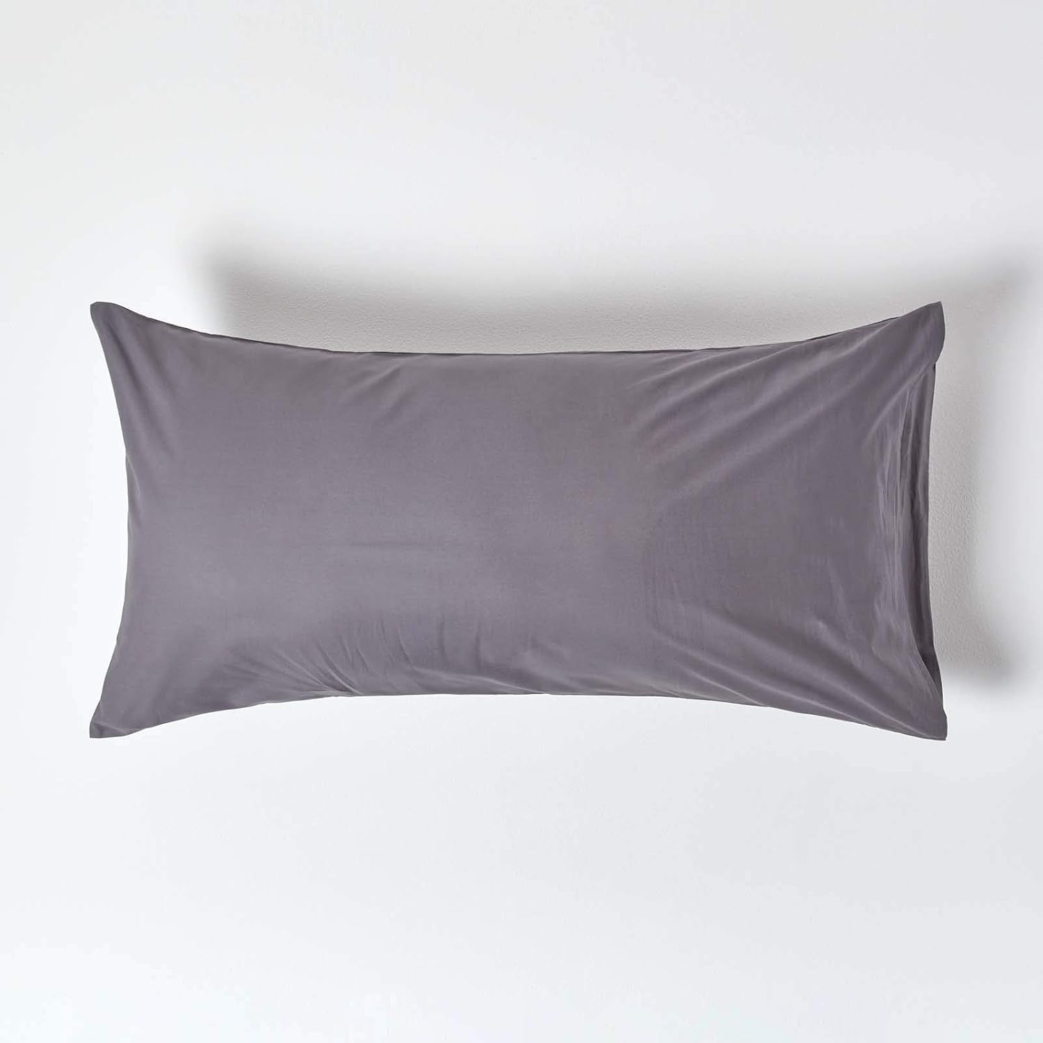 HOMESCAPES Dark Grey Pure Egyptian Cotton King Size Pillowcase 200 TC