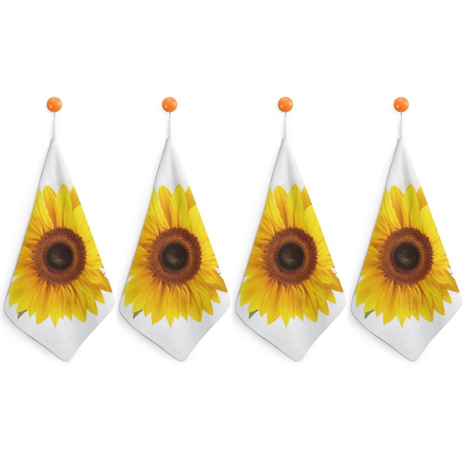 LDGSUPH Sunflower Isolated Hand Towels Fashion Hand Face Towel with Hanging Strap Absorbent Soft Decorative Towel Fade Resistant Cozy Face Cloths for Kitchen Gym Bathroom Towels 4PCS