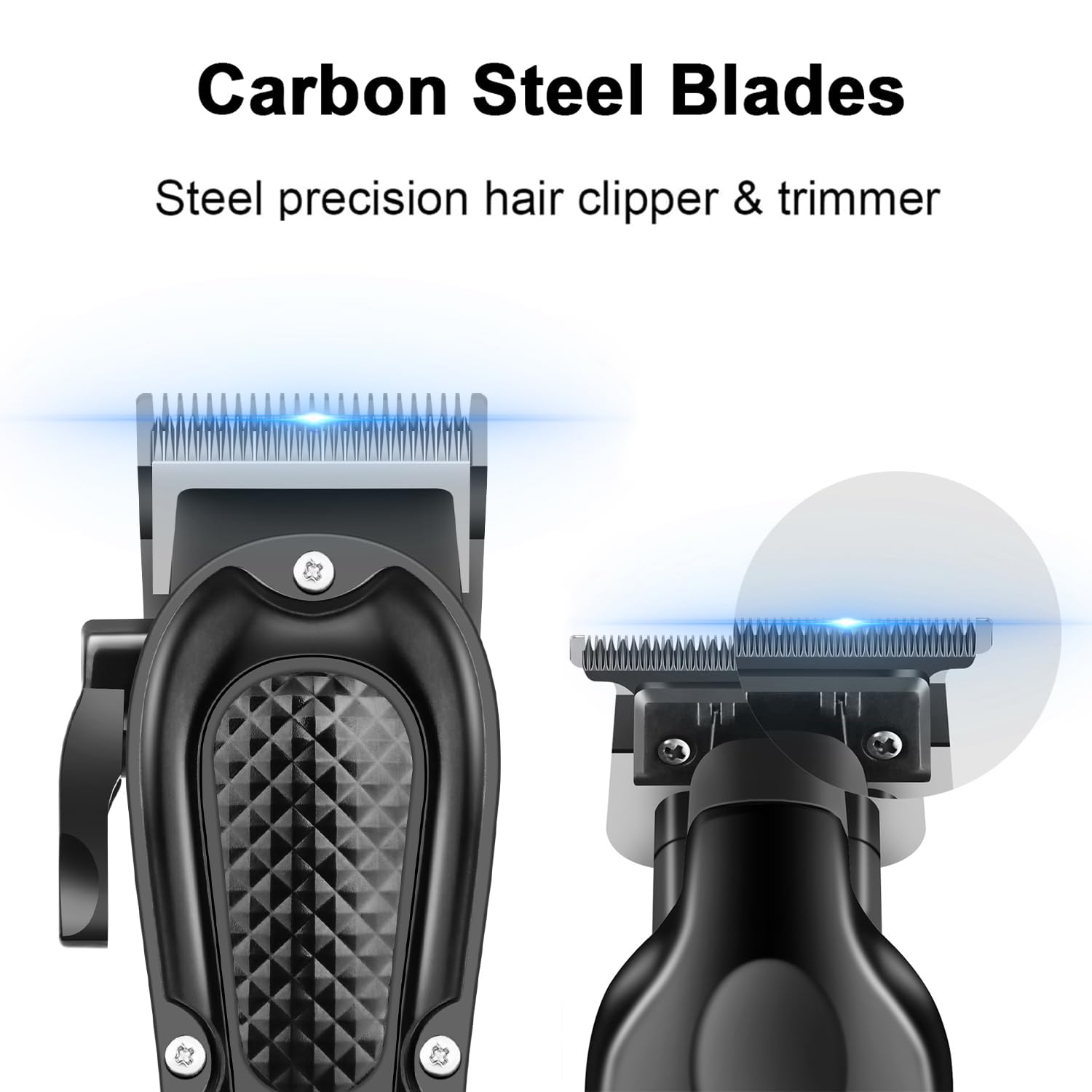 KEMEI Cortapelos profesional para hombres, inalámbrico completo de peluquería con cuchilla en T, recortadora de pelo y barba, kit completo de corte de pelo eléctrico con 9 guías, recargable por USB