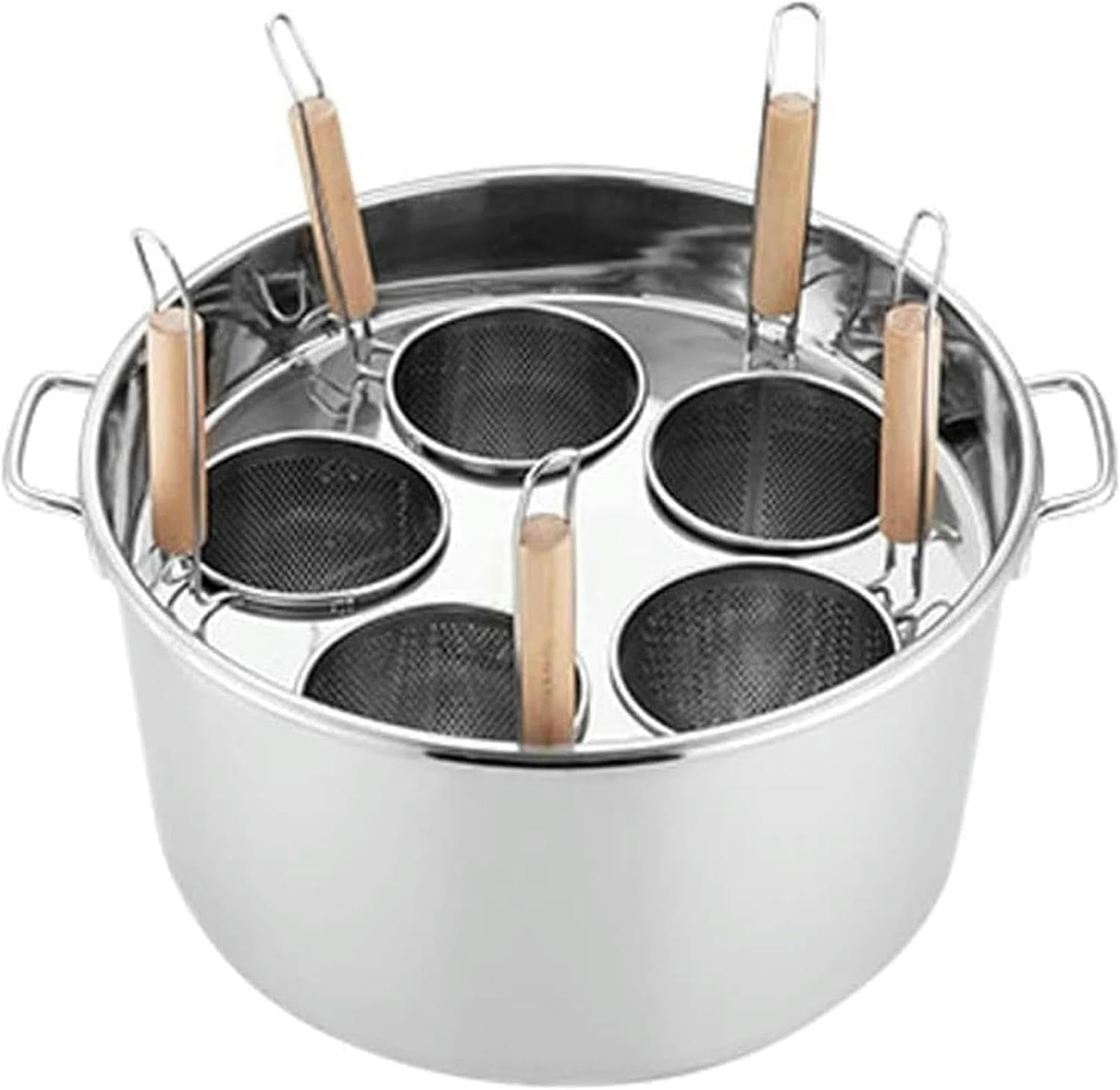 Pentole per Pasta, Pentole Multiuso, Pentola per Pasta in Acciaio Inox con Inserto Scolapasta, Pentola per Brodo con Cestello per Cottura A Vapore E Inserto per Pasta, Set per Cuo，5Holes