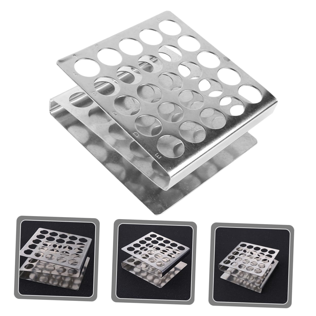 4pezzi Porta Provette Acciaio Inossidabile Z-shape Per Laboratorio Supporto Per Provetta Struttura Stabile e Compatta Per Stoccaggio e Utilizzo Di Provette Scientifiche
