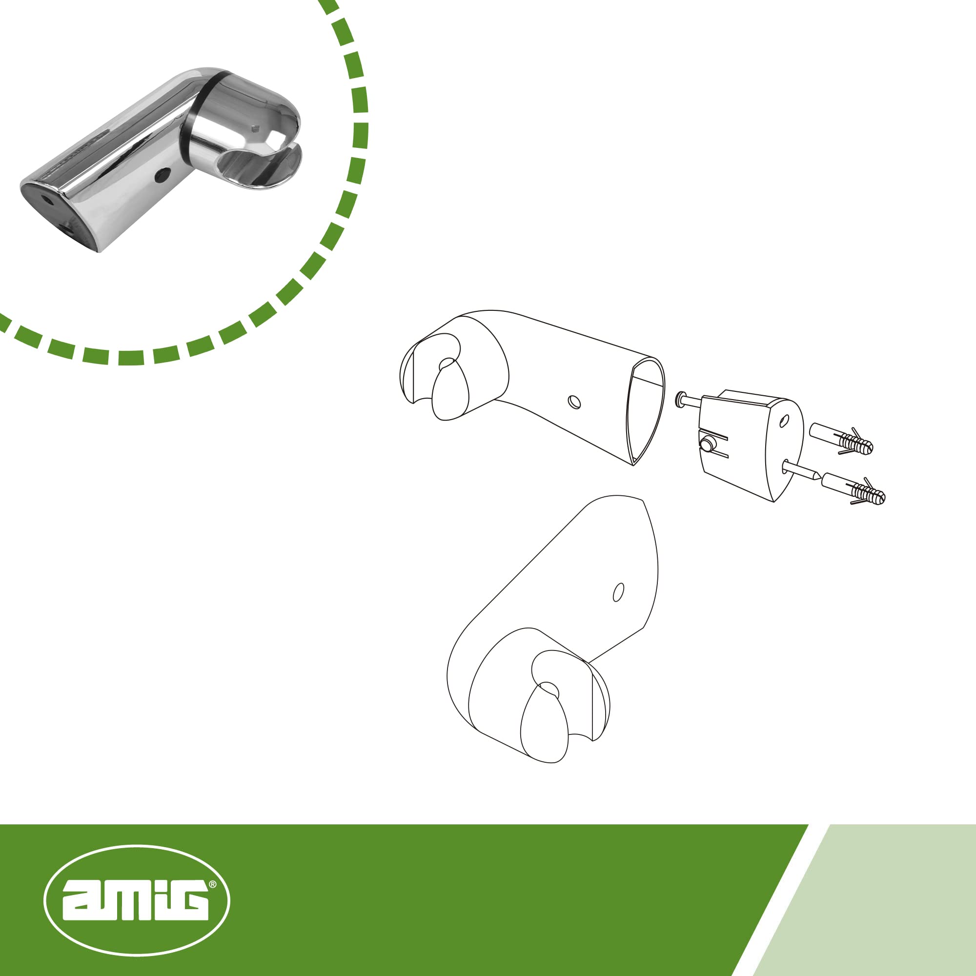 Amig - Adjustable Shower Head Holder Mod. 9914, Multicoloured - Image 3