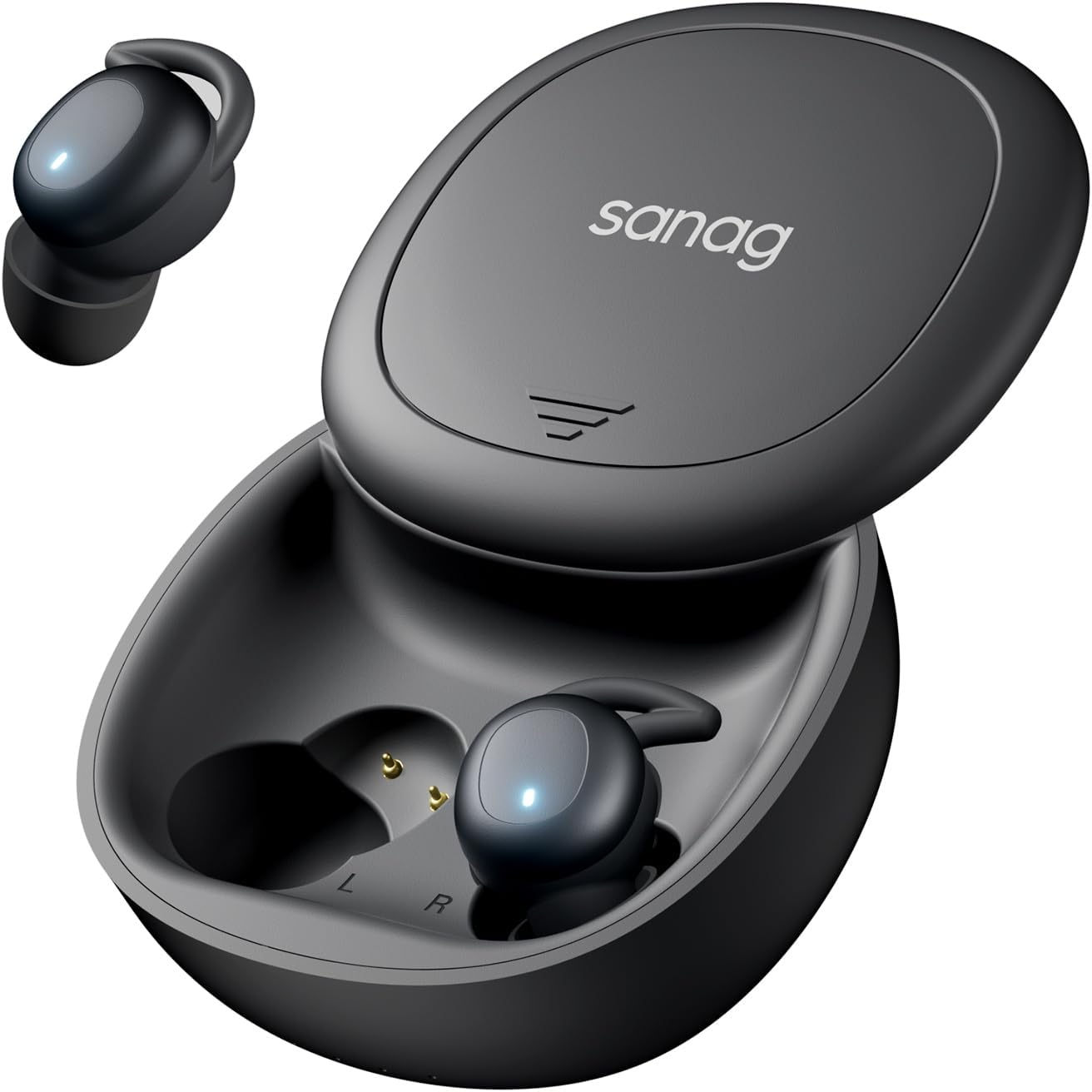 Sanag Wireless Earbuds Bluetooth 5.3 with Mic 28dB Noise Cancelling Earbuds Invisible Mini Sleep Earphones for Side Sleepers 30Hrs Playback Charging Case for Snoring, Yoga, Mediation & Relaxation
