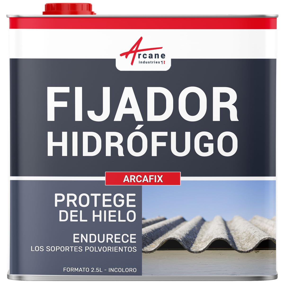 Fijador hidrófugo para soporte friable antipolvo: ARCAFIX - 2,5 L (hasta 12,5 m²) - ARCANE INDUSTRIES
