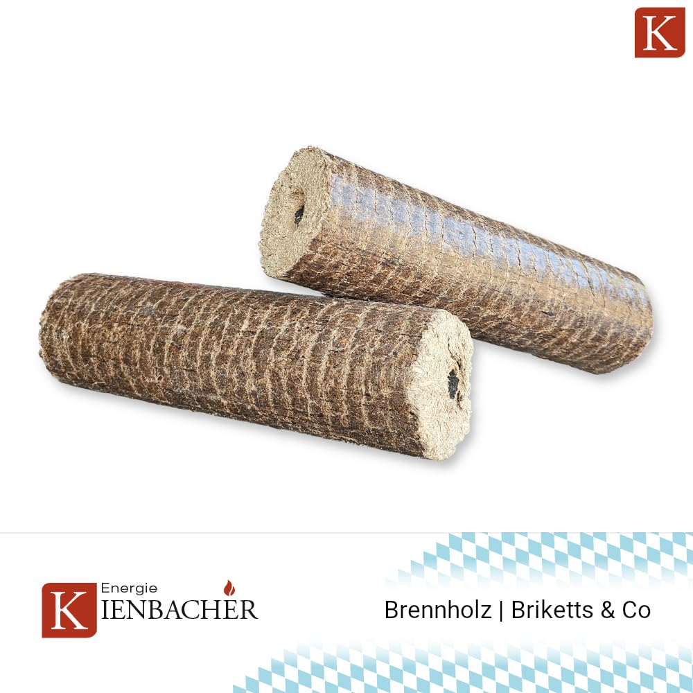 Nestro - Bricchette in legno con foro di trazione, 500 kg, per stufa, riscaldamento, legno di quercia e faggio, 50 x 10 kg, in polietilene Nestro bricchette rotonde | Energia Kienbacher