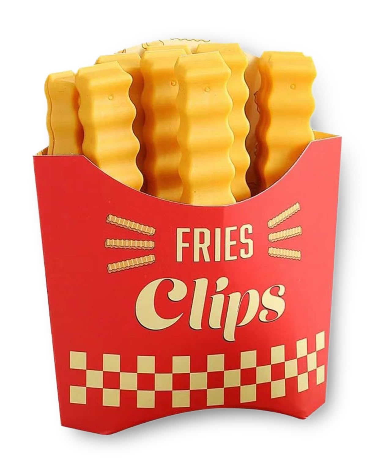 Chip Clips 12 Pack Plastic Food Clip & Cute Refrigerator Magnets Curved Design Sealing French Fries Bag Clips for Food Storage, Kitchen and Home Decor (3.8in x12pcs) (12 PACK)