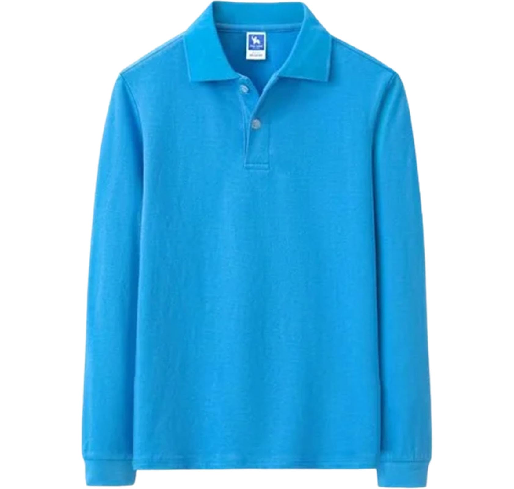 Herren Langarm Poloshirt Druck Stickerei Weich Bequem Baumwolle Poloshirts