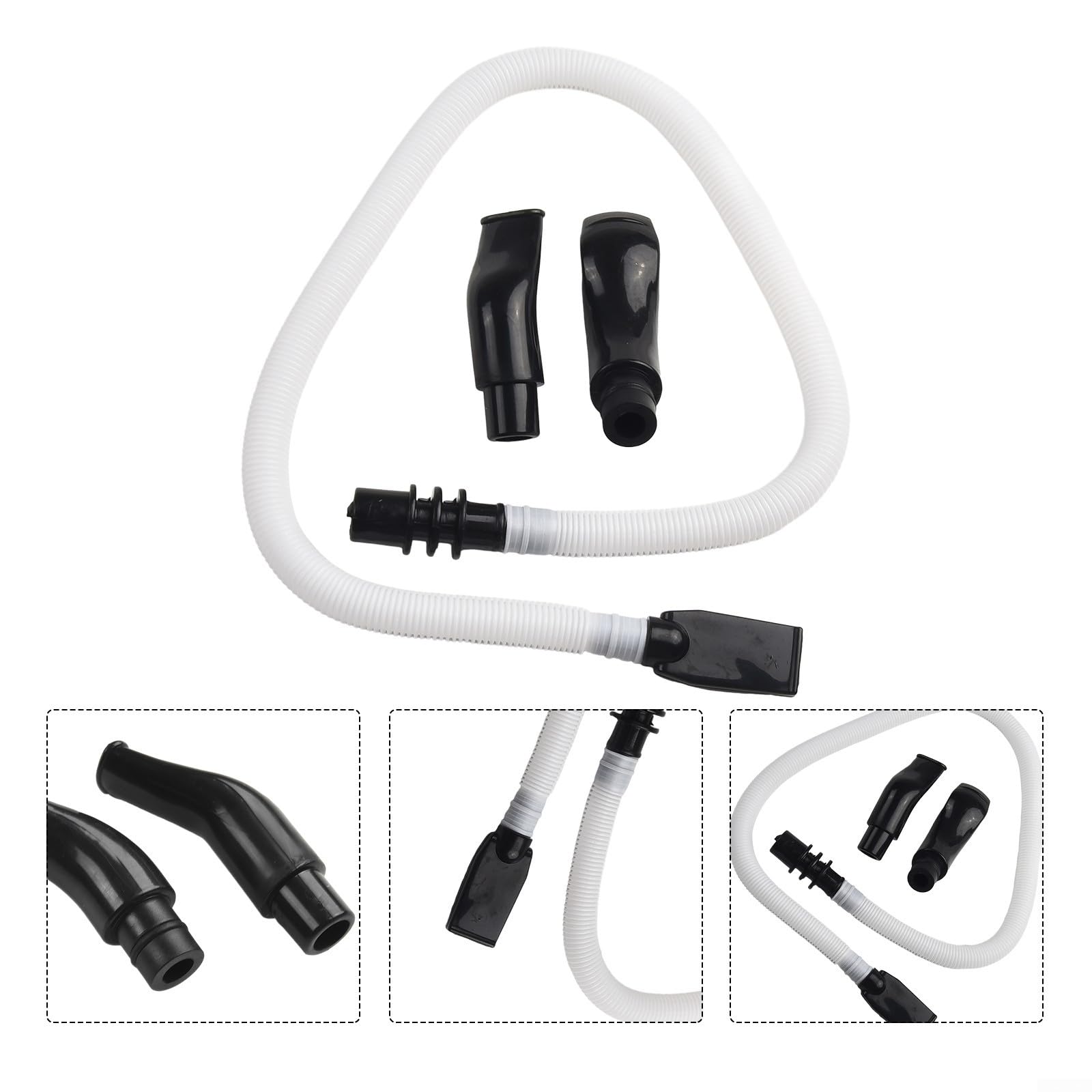 Melodica Tube flexible pour mélodicas à 32 touches et 37 touches - Plastique ABS - Design hermétique - Comprend 2 embouchures - Noir et blanc