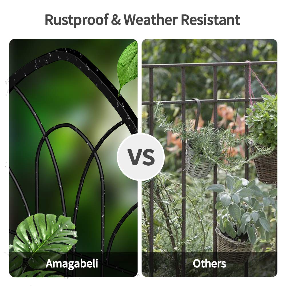 Amagabeli Garden Trellis 72” x21” x 4 Pack Heavy Duty Rustproof Iron