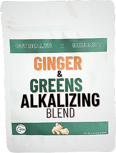 Let's Go Chia Mezcla alcalinizante de jengibre y verduras, polvo de superalimento orgánico con jengibre, espirulina, clorella y súper verdes, salud