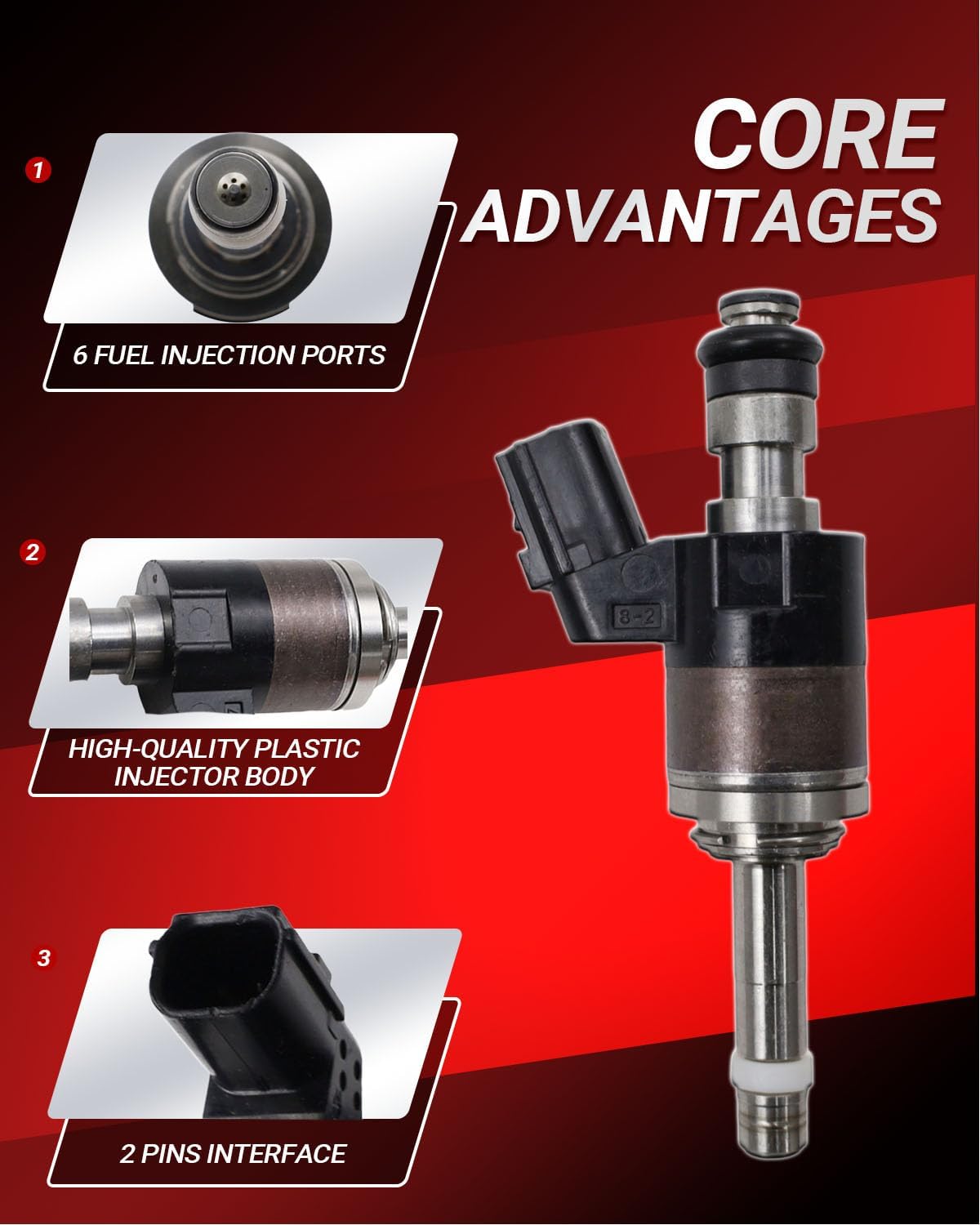 160105PA305 6 Holes Fuel Injectors 4pcs Compatible with Honda Accord 2018-2020, CR-V 2017-2020, Civic 2017-2020 1.5L L4 Direct Replacement OE Number 16010-5PA-305 84512137