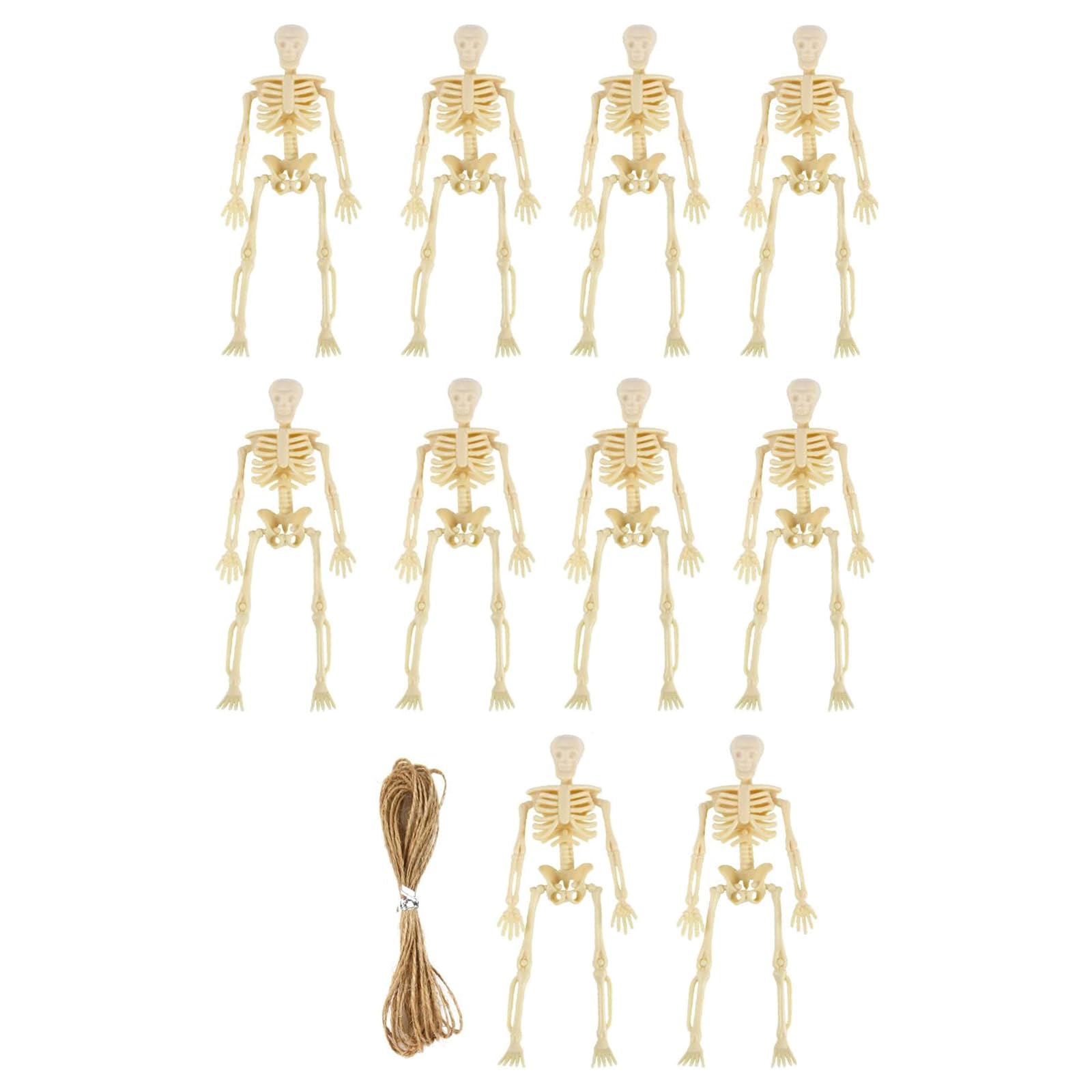 Kalttoy Multicolor 10Pcs Halloween Skeleton Figurines Horror Skull Bone Ornament Hanging Tree Home Garden Decorations Skeleton Ornament